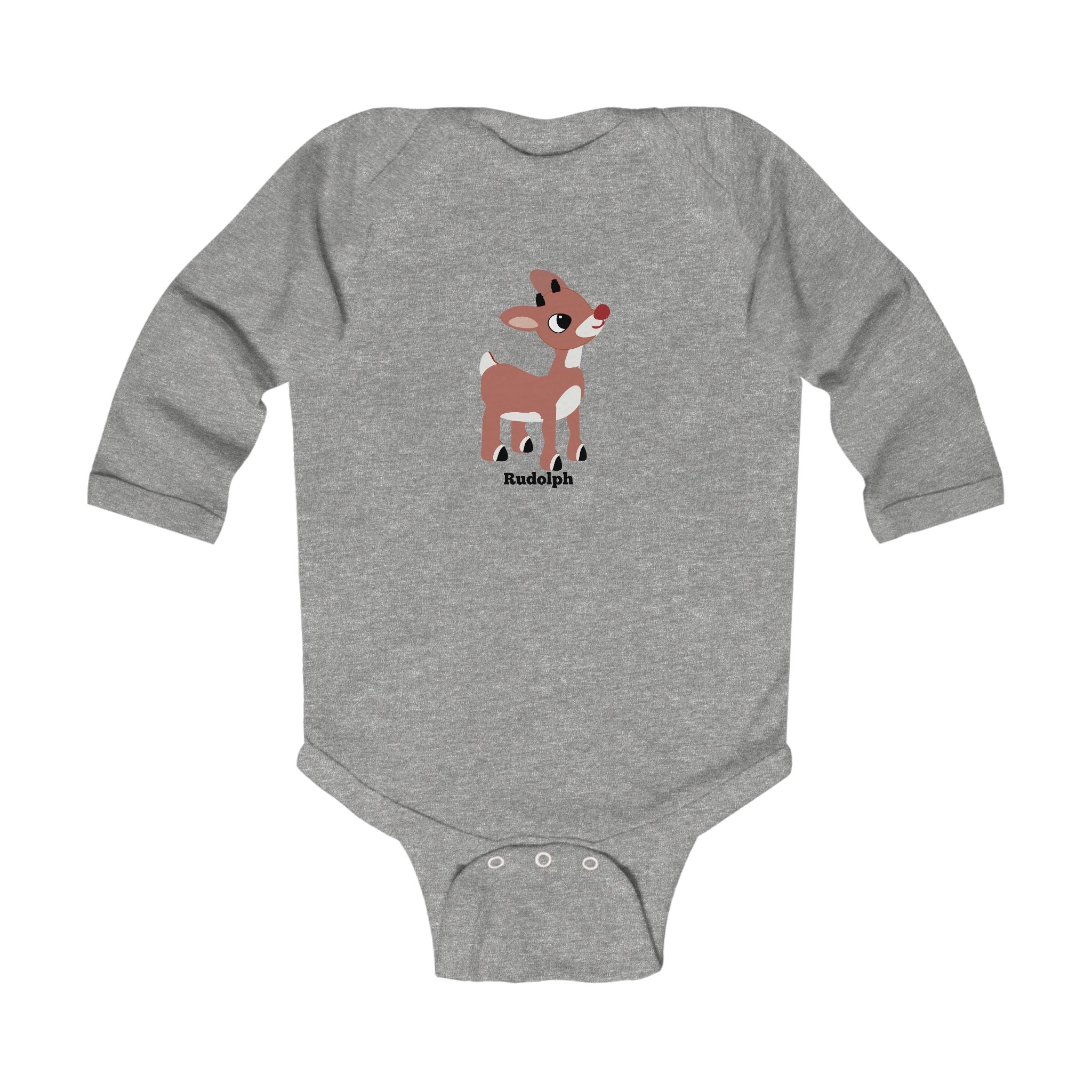 Adorable Rudolph Holiday Infant Long Sleeve Onesie