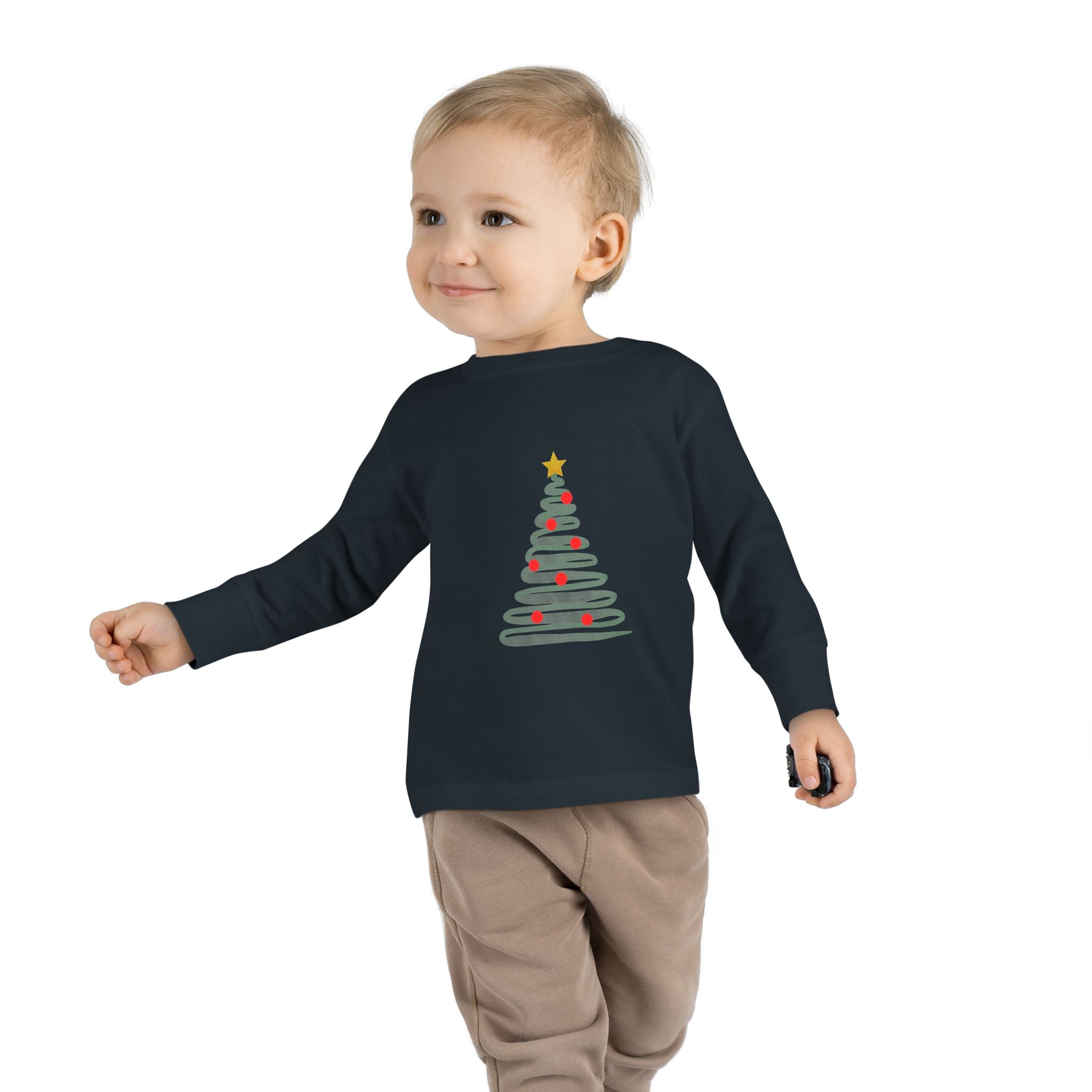 Festive Christmas Tree Toddler Long Sleeve Tee