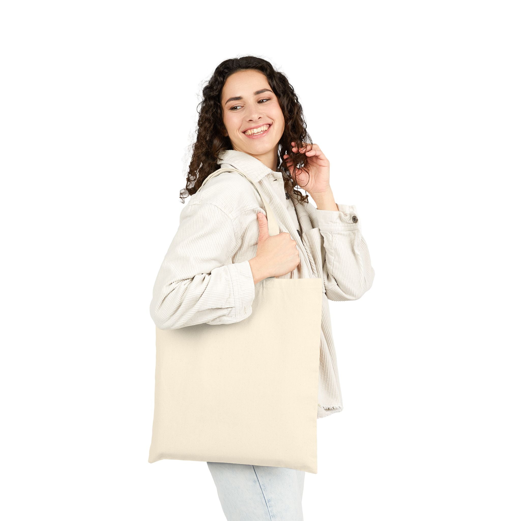 Canvas Tote Bag with Cat Print