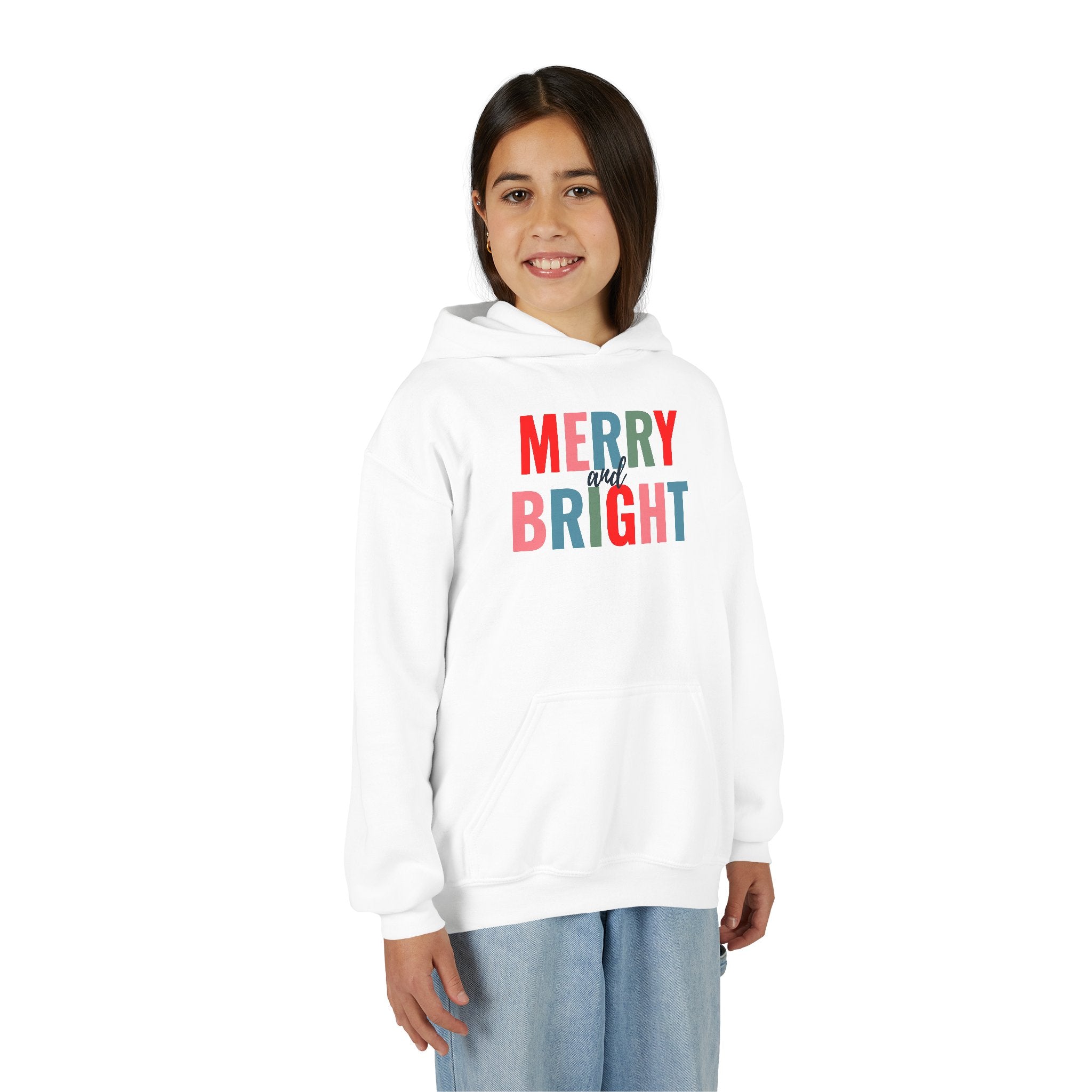 Merry and Bright Christmas Youth Hoodie