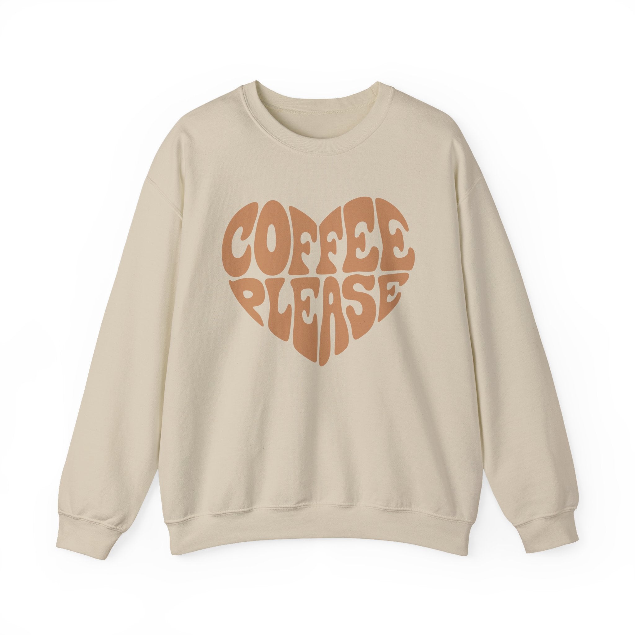 Coffee Please Crewneck Sweatshirt — Retro Heart Coffee Lover Pullover