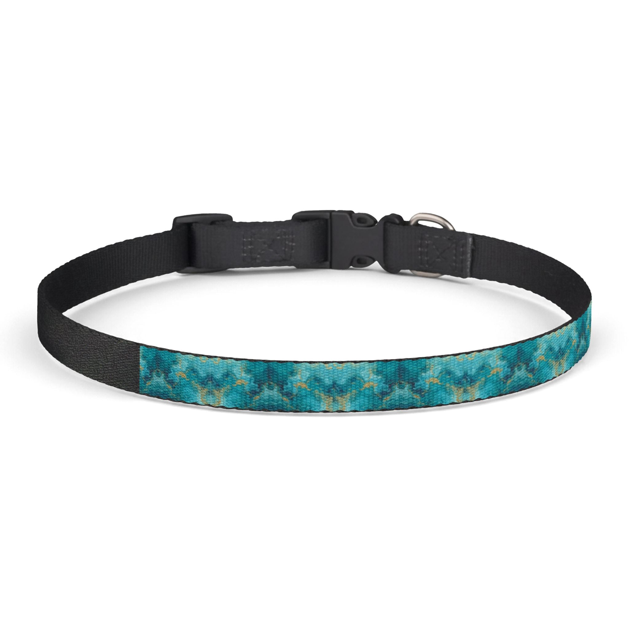 Clip-on Pet Collar —Blue Watercolor Pattern