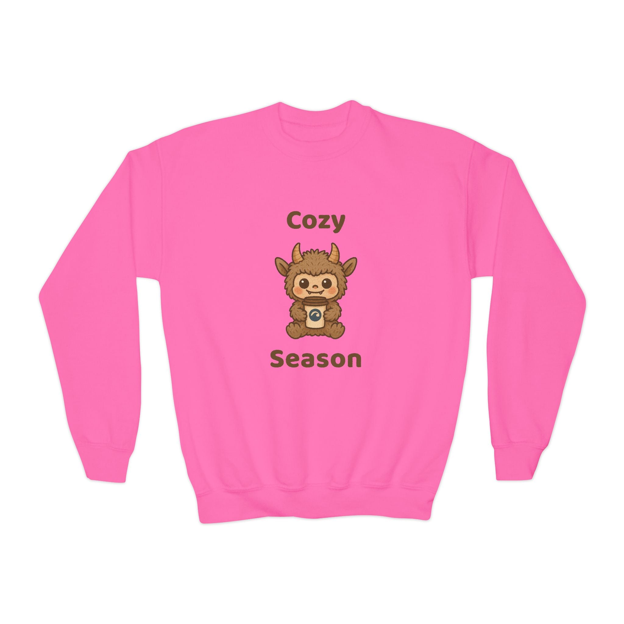 Cozy Season Furry Monster Youth Crewneck Sweatshirt