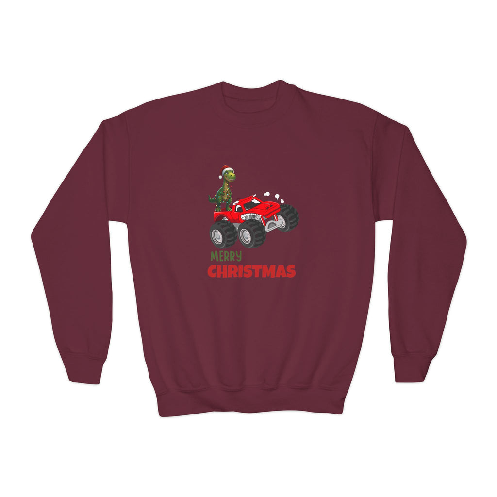 T-Rex Christmas Youth Crewneck Sweatshirt