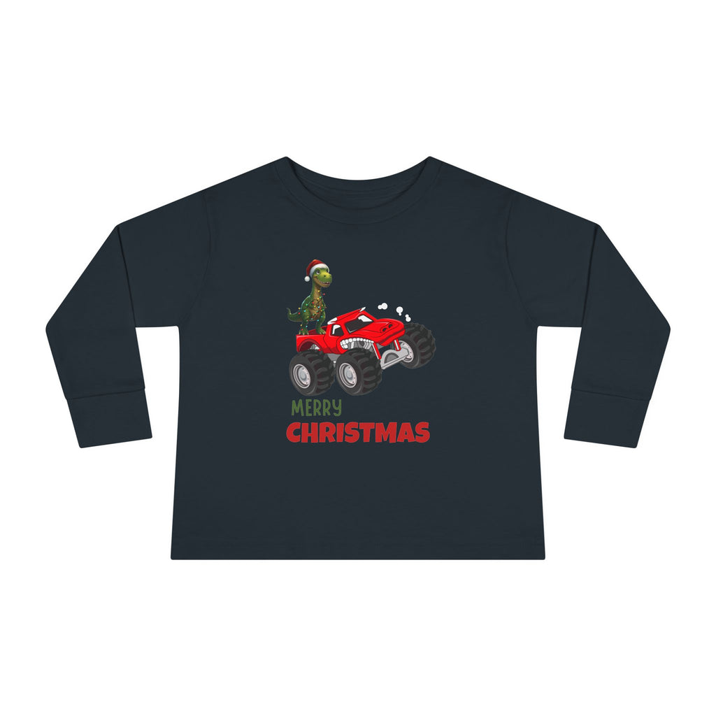 T-Rex Christmas Toddler Long Sleeve Tee