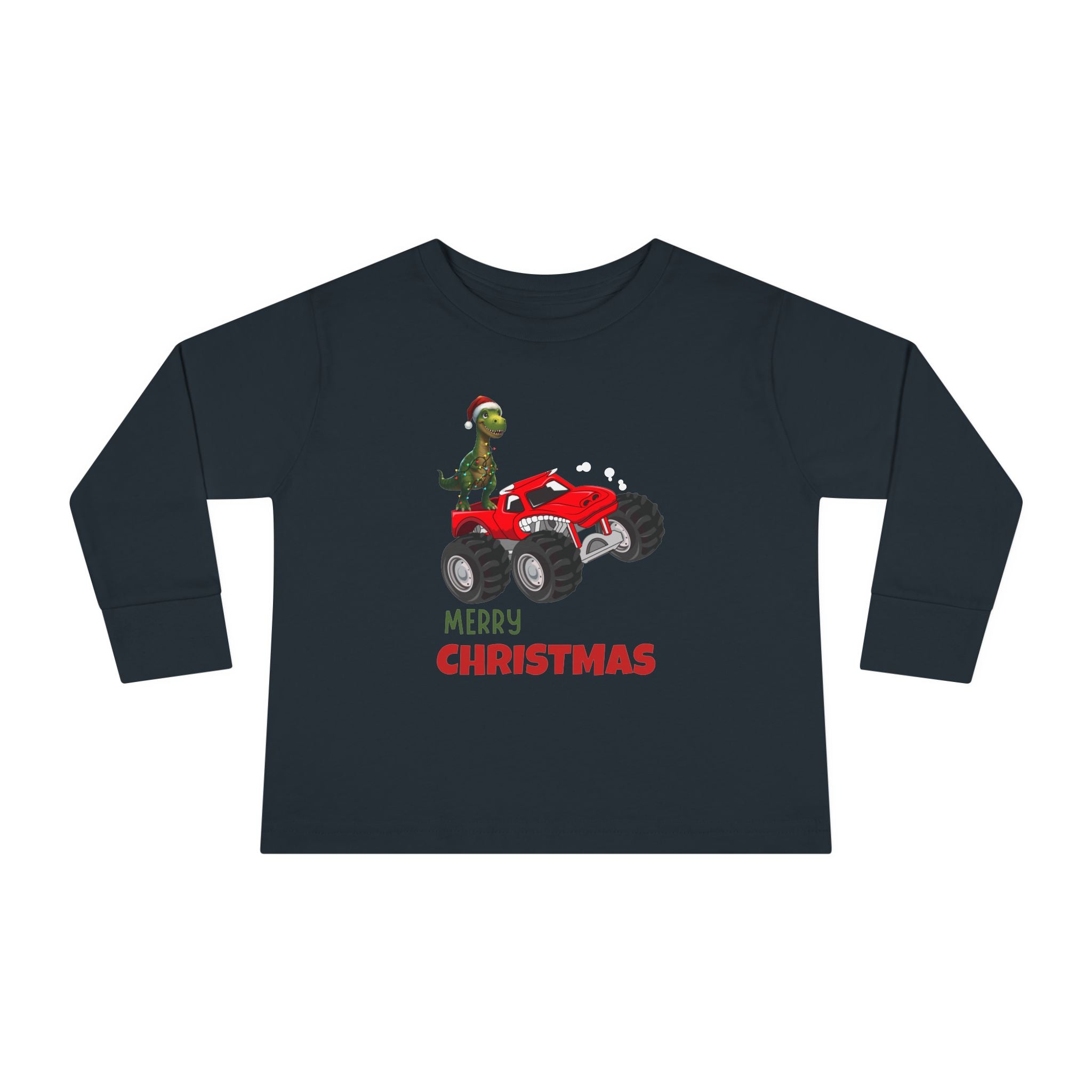 T-Rex Christmas Toddler Long Sleeve Tee