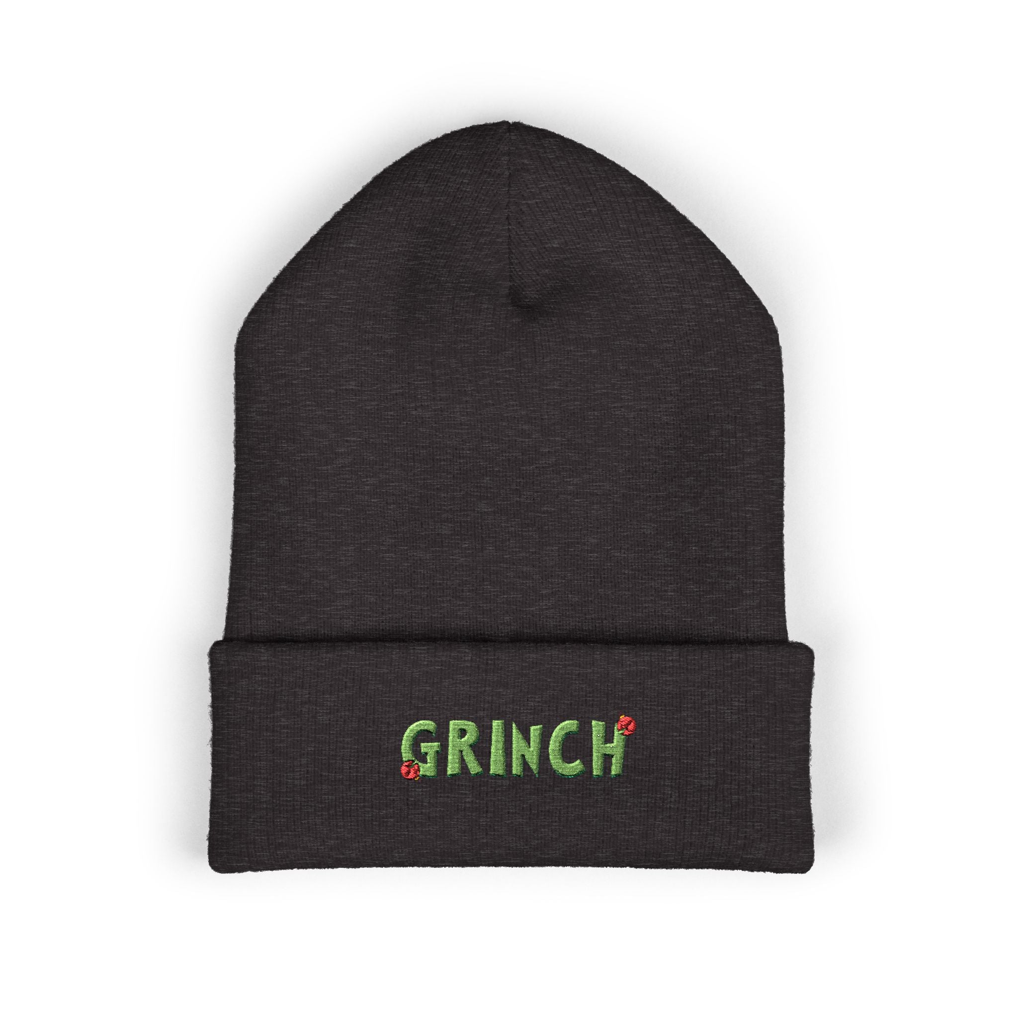 Grinch Embroidered Cuffed Knit Hat