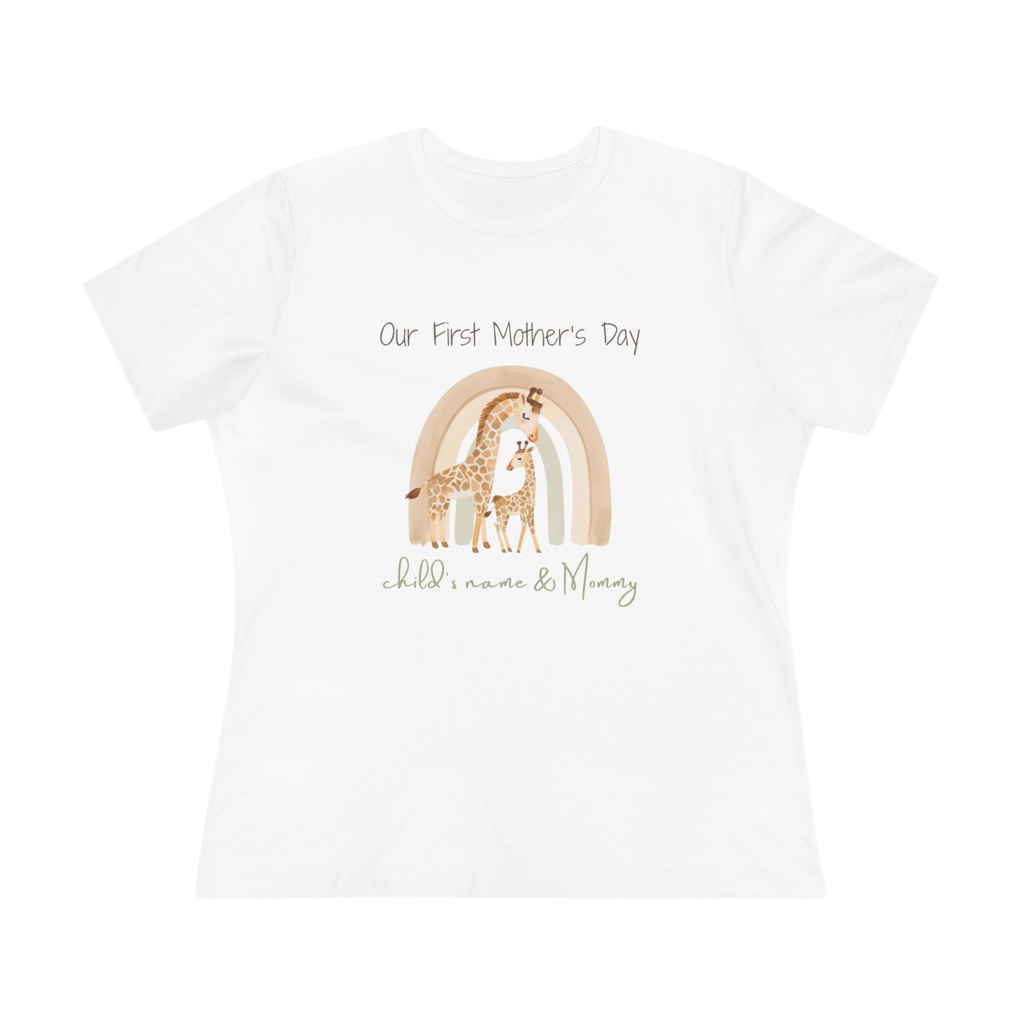 Personalized Mom Shirt- "Our First Mother's Day". Pair with our baby bodysuit for a perfect mommy & me keepsake.
