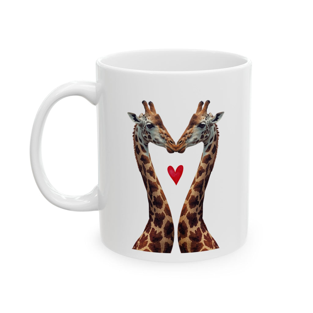 Giraffe Love Ceramic Mug — Cute Safari Animal Coffee Cup 11oz