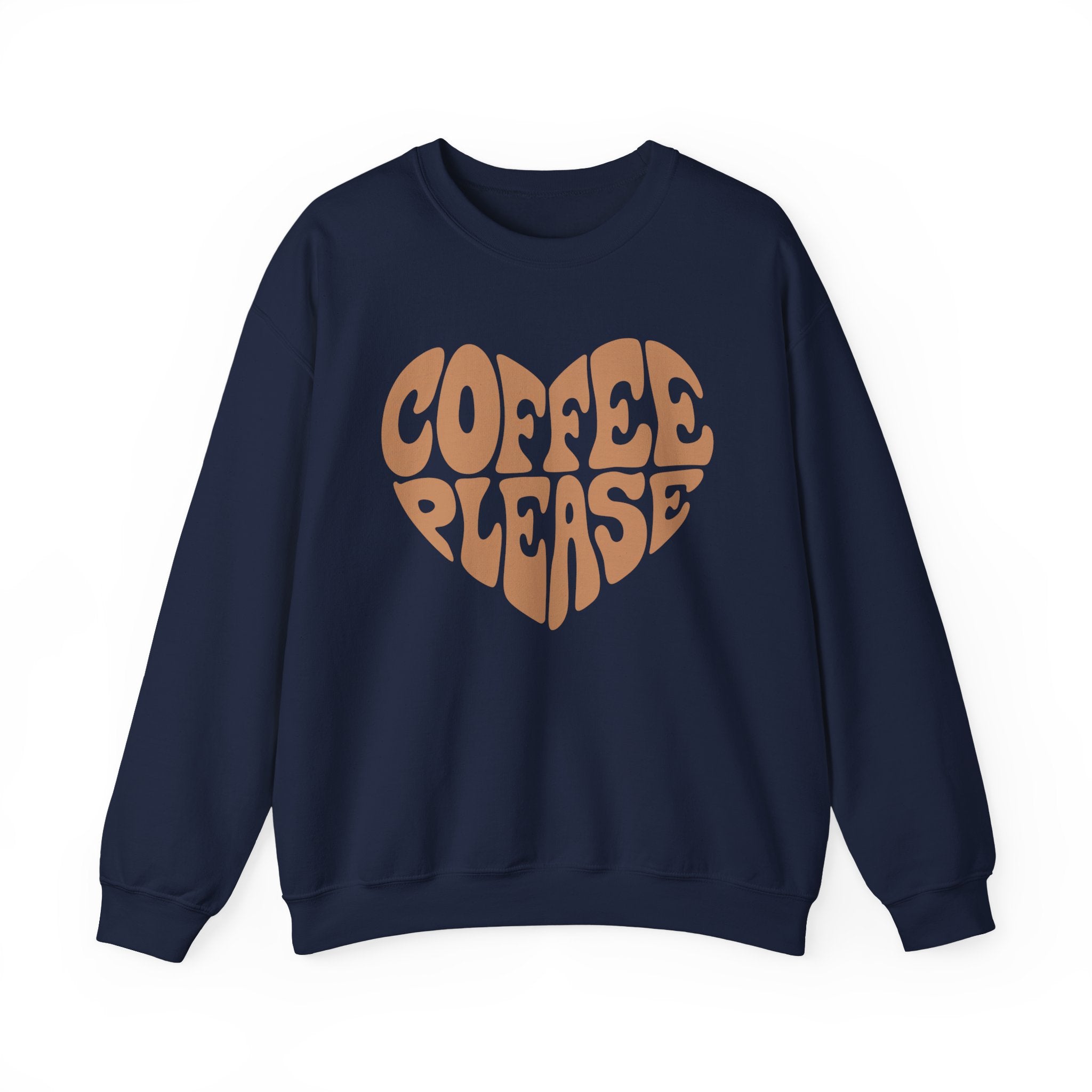 Coffee Please Crewneck Sweatshirt — Retro Heart Coffee Lover Pullover