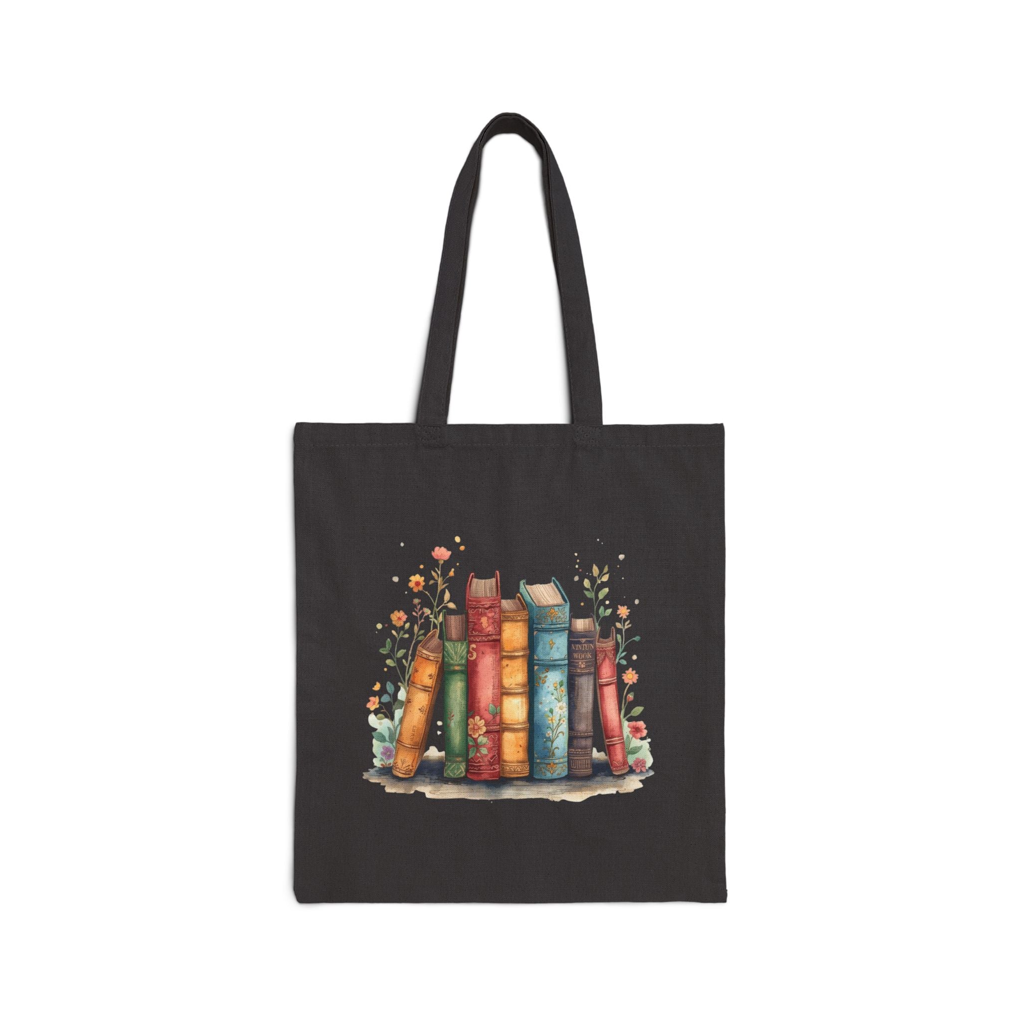 Canvas Tote Bag - Watercolor Vintage Book Design