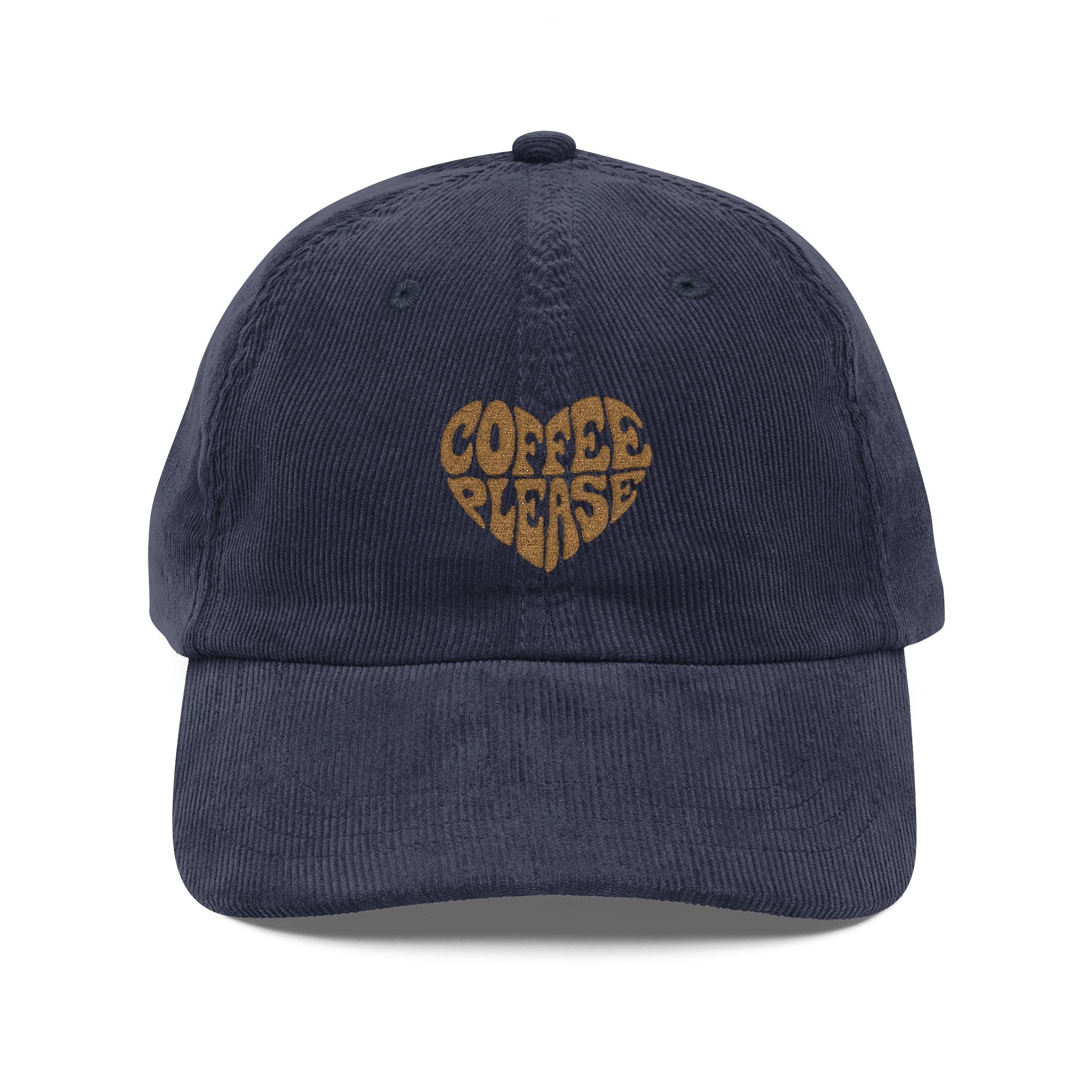 Coffee Please Retro Heart Corduroy Hat