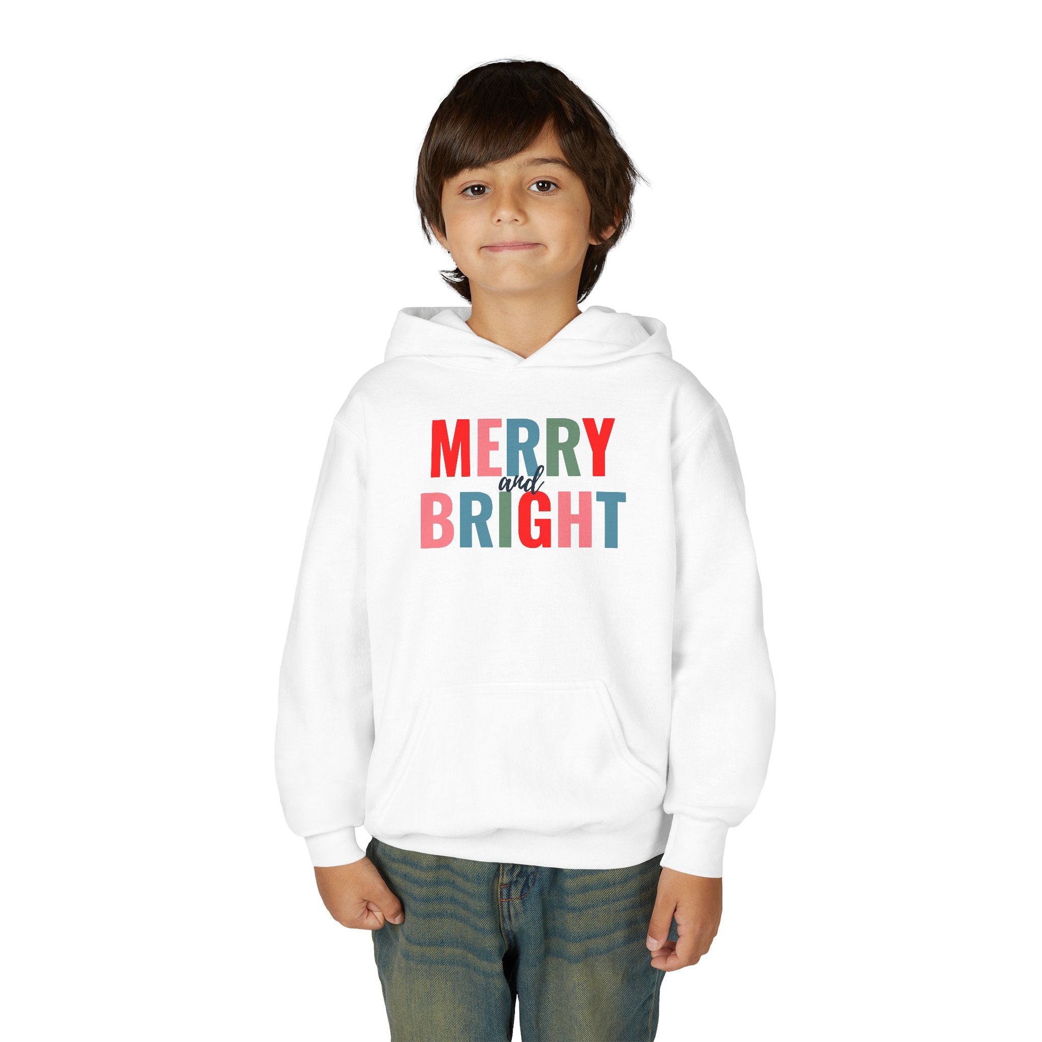 Merry and Bright Christmas Youth Hoodie