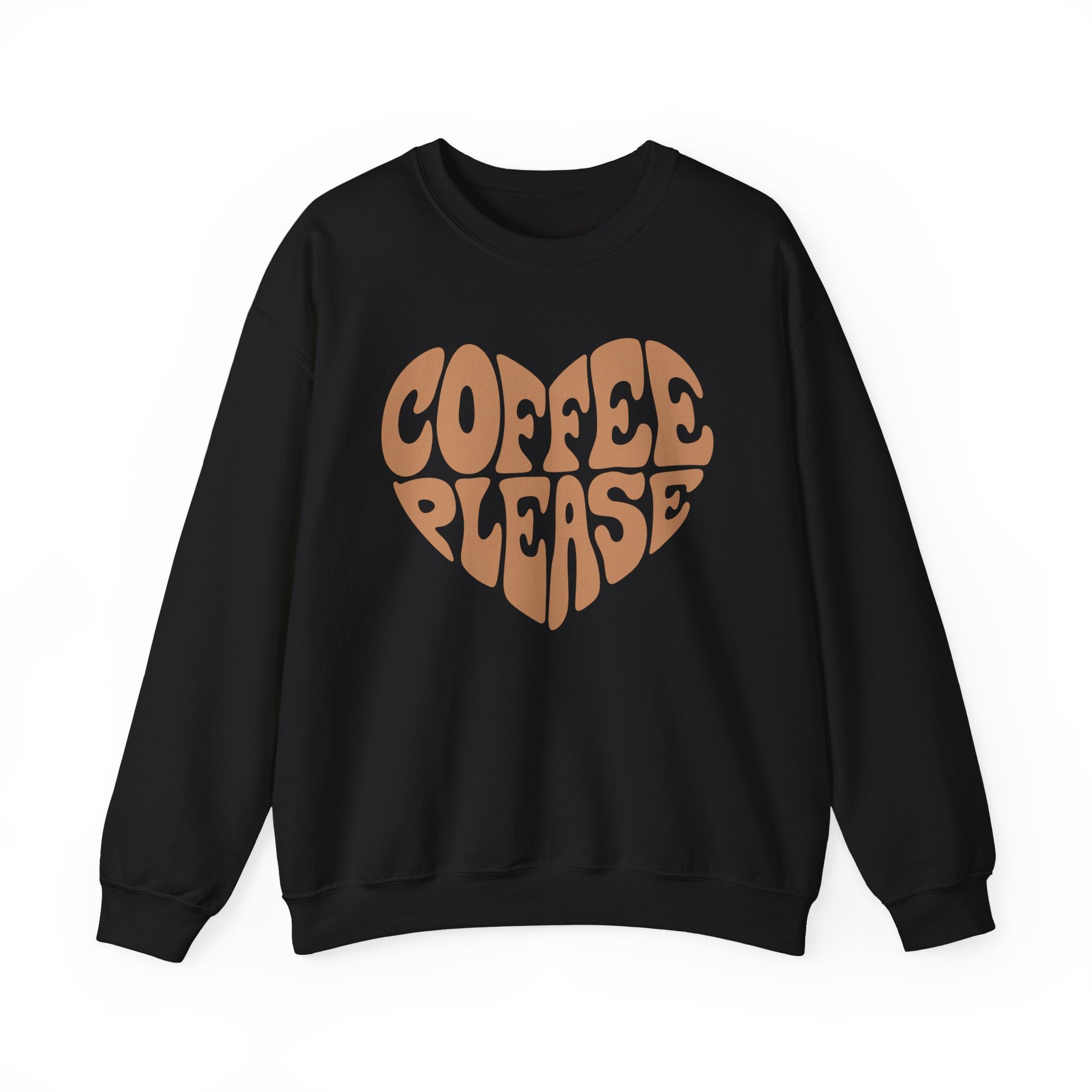 Coffee Please Crewneck Sweatshirt — Retro Heart Coffee Lover Pullover