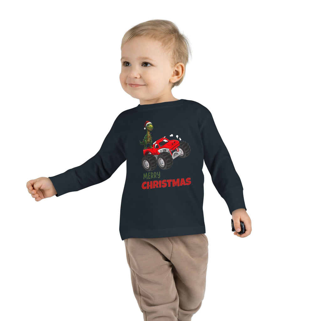 T-Rex Christmas Toddler Long Sleeve Tee