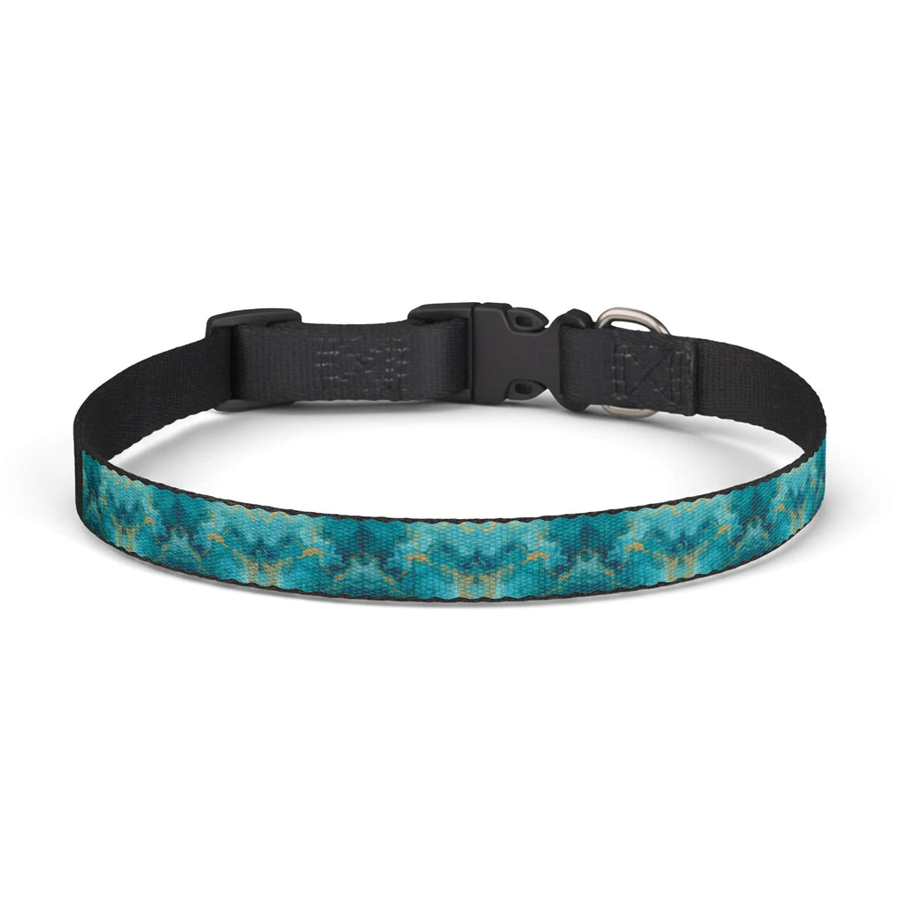 Clip-on Pet Collar —Blue Watercolor Pattern