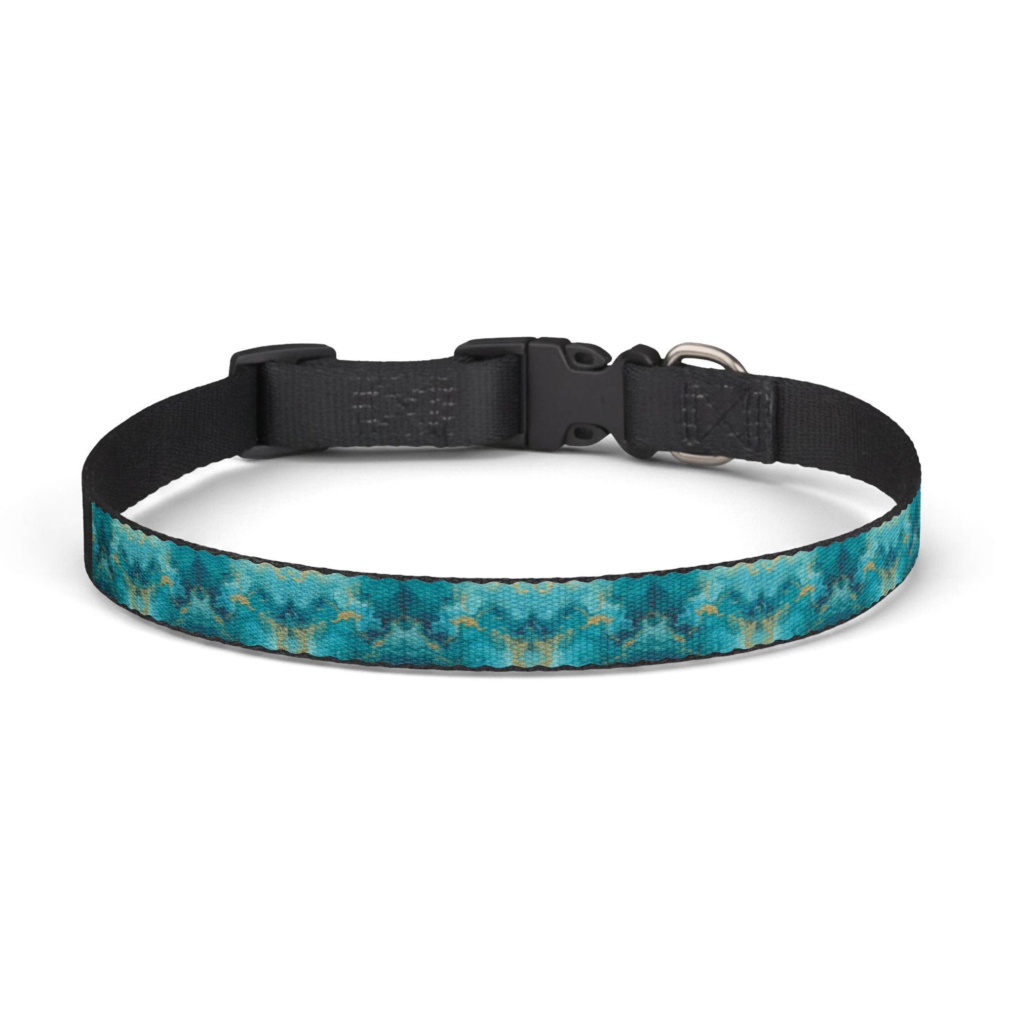 Clip-on Pet Collar —Blue Watercolor Pattern