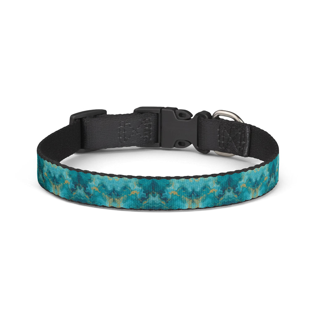 Clip-on Pet Collar —Blue Watercolor Pattern