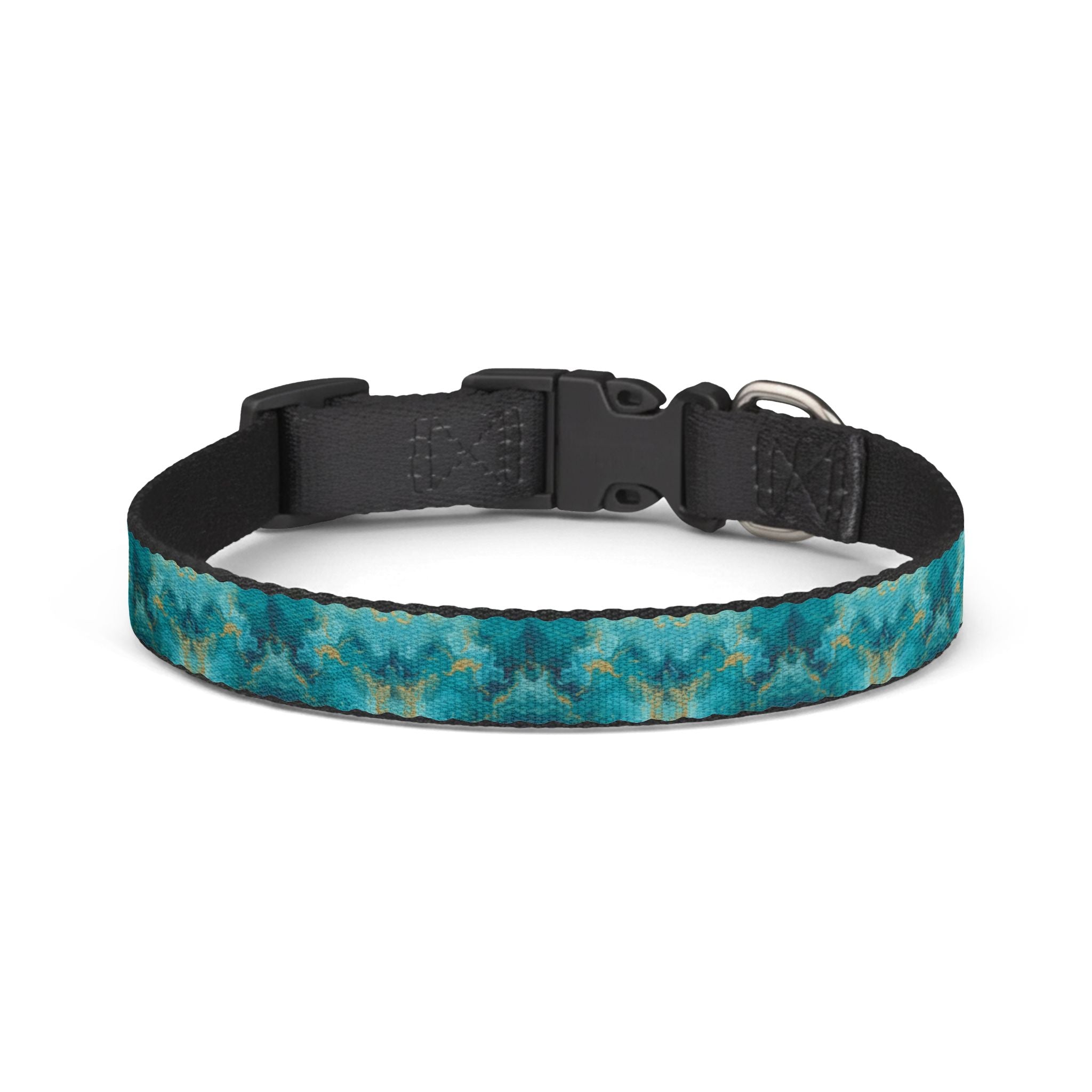 Clip-on Pet Collar —Blue Watercolor Pattern