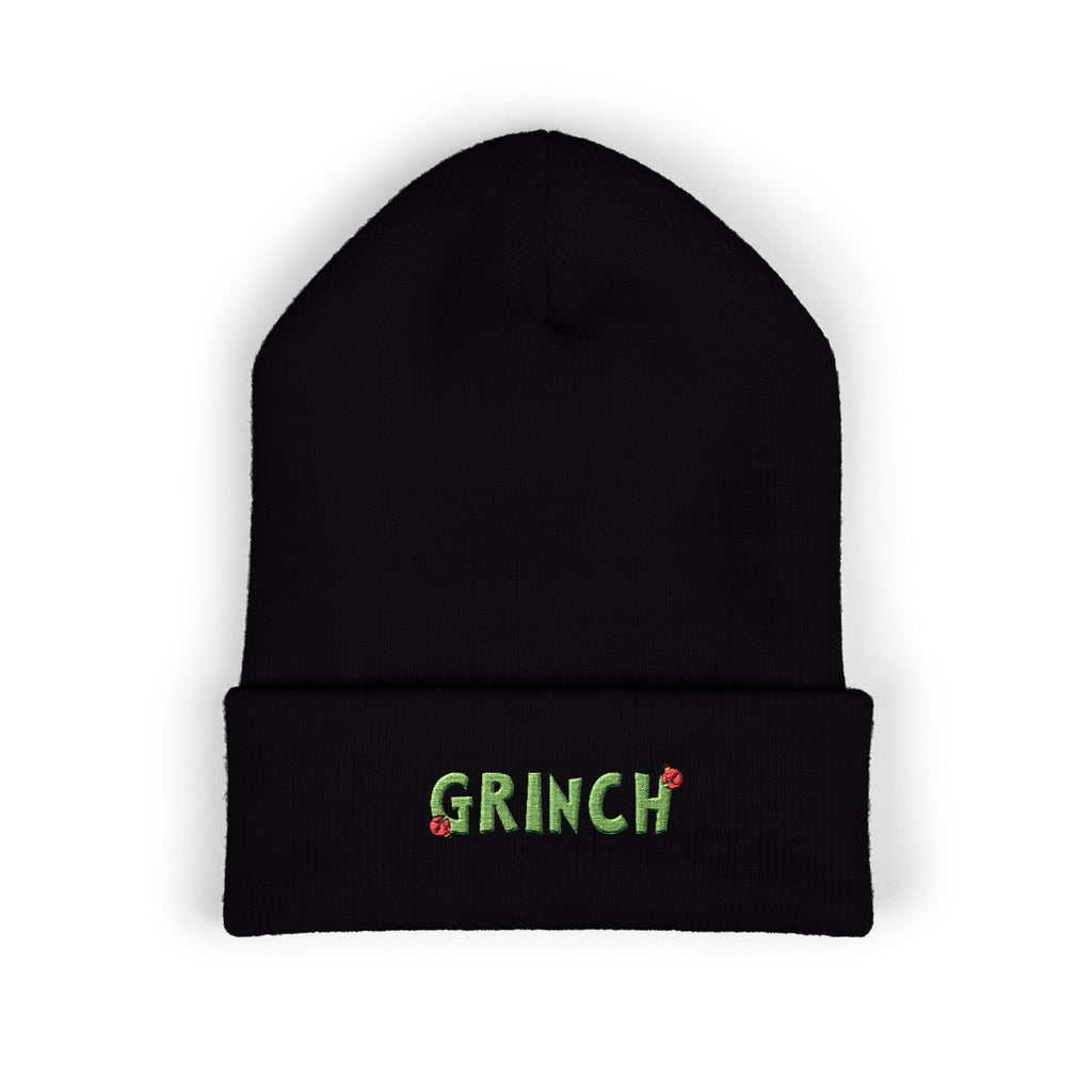 Grinch Embroidered Cuffed Knit Hat
