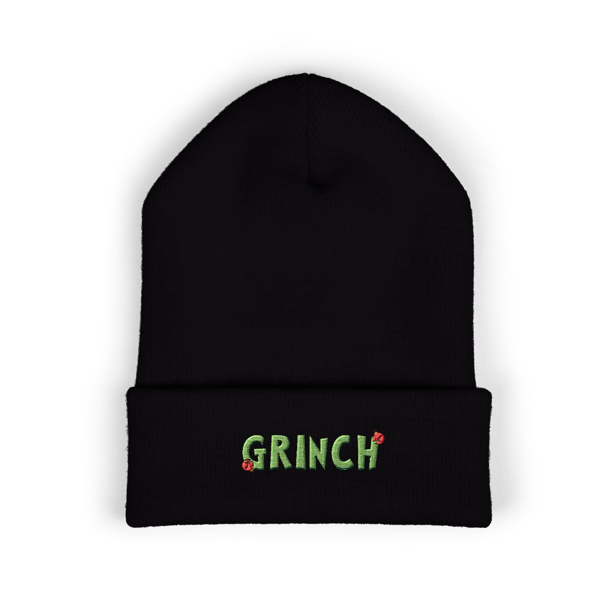 Grinch Embroidered Cuffed Knit Hat