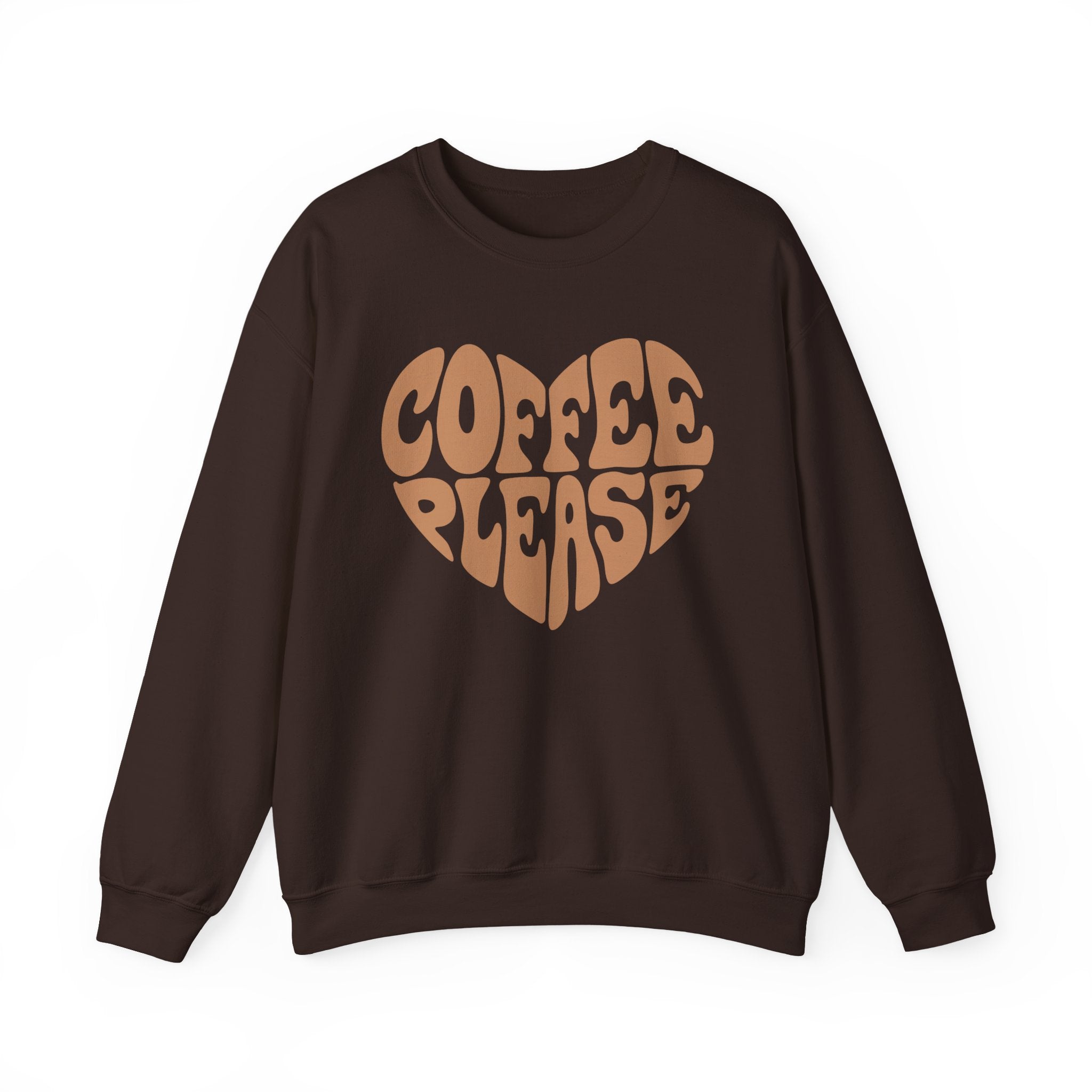 Coffee Please Crewneck Sweatshirt — Retro Heart Coffee Lover Pullover