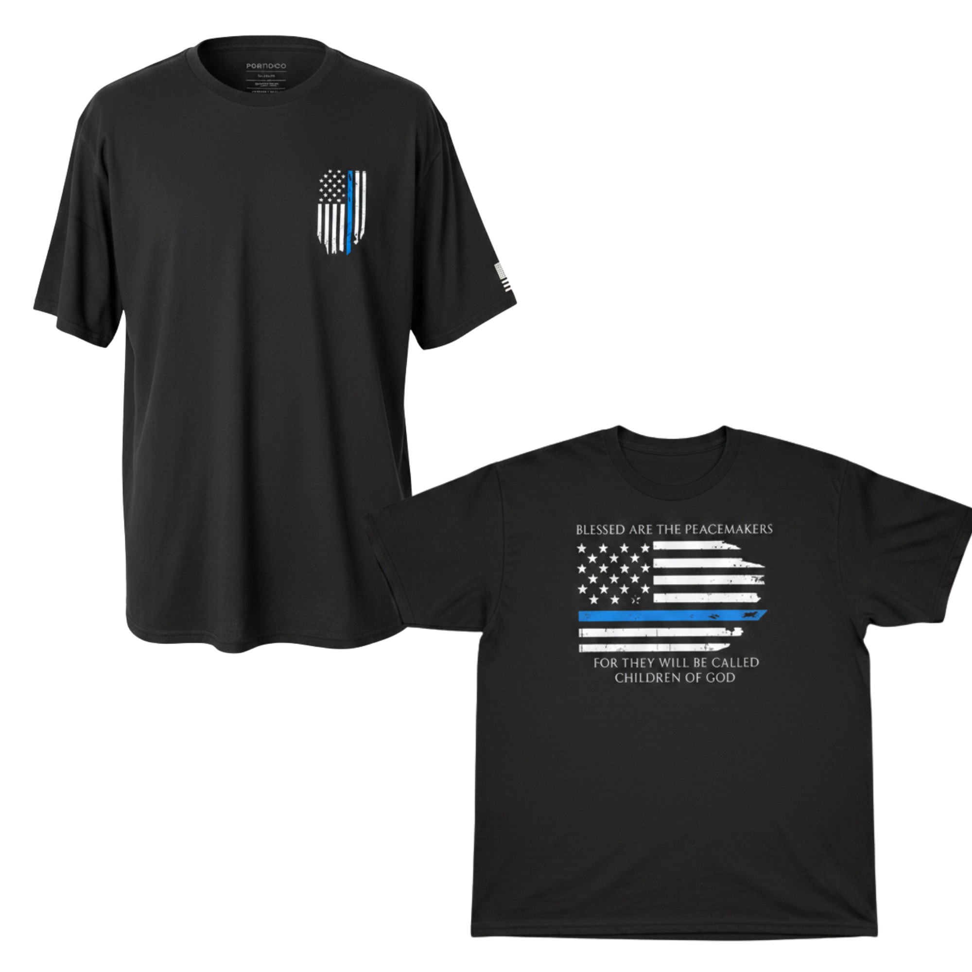 Blessed Are the Peacemakers Thin Blue Line Flag