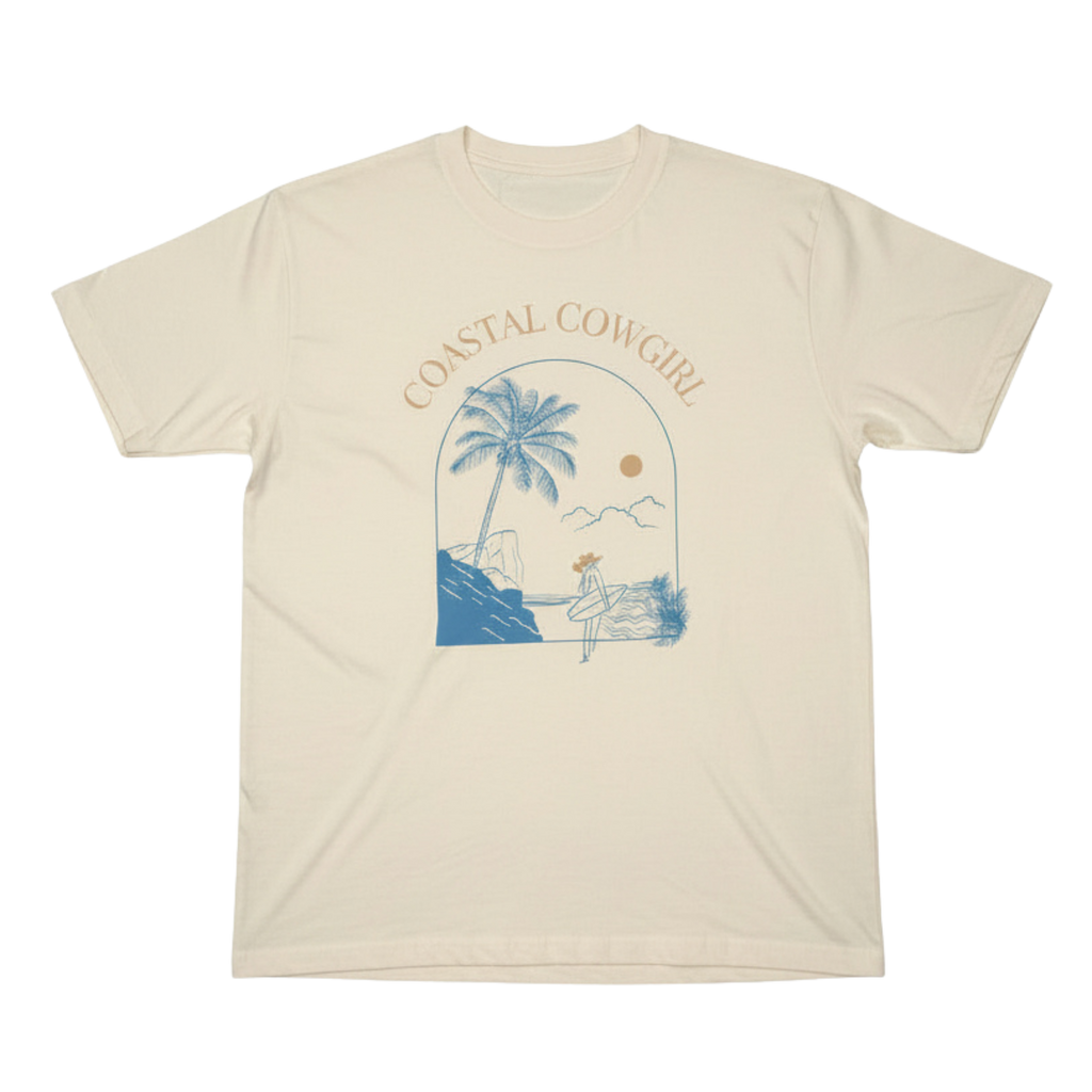 Coastal Cowgirl Comfort Colors T-Shirt | Western Beach Graphic Tee