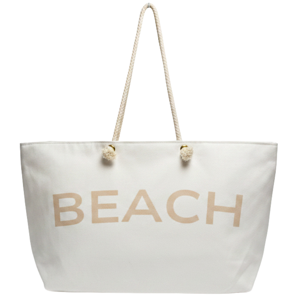 Beach Weekender Tote Bag | Oversized Lined Beach Bag with Rope Handles