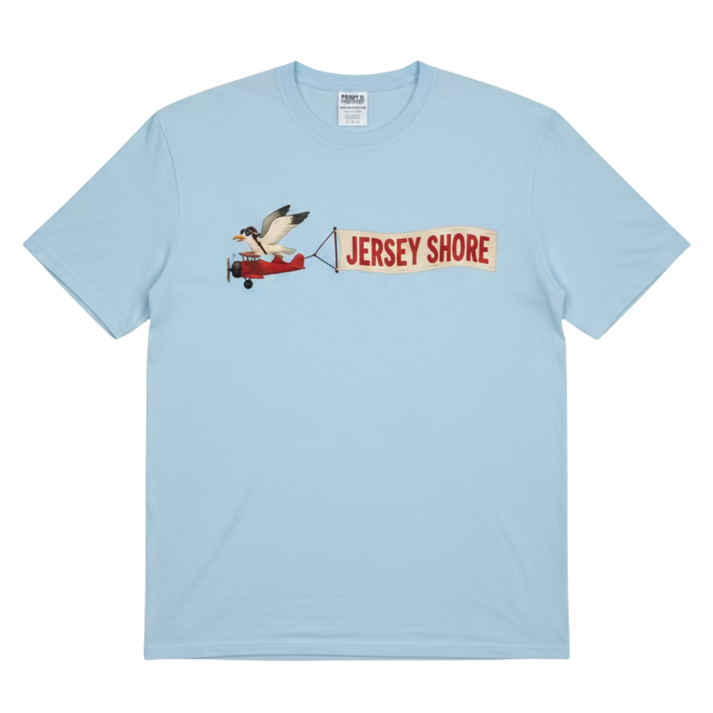Jersey Shore Seagull Banner Tee | Port & Company Beach Wash Garment-Dyed T-Shirt