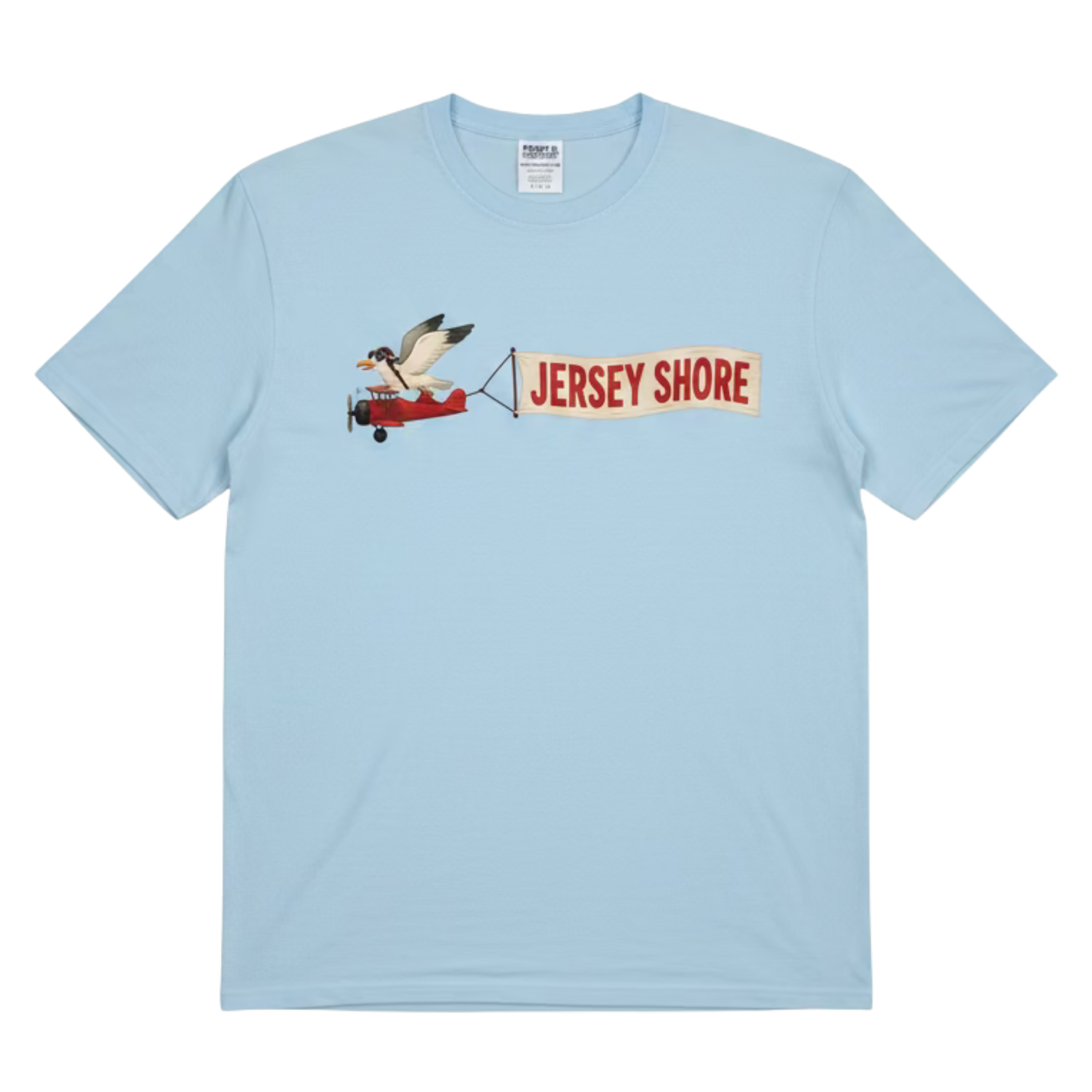 Jersey Shore Seagull Banner Tee | Port & Company Beach Wash Garment-Dyed T-Shirt