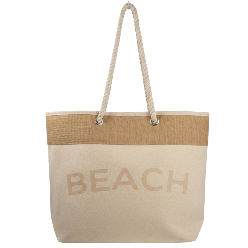Coastal Beach Lined Beach Bag