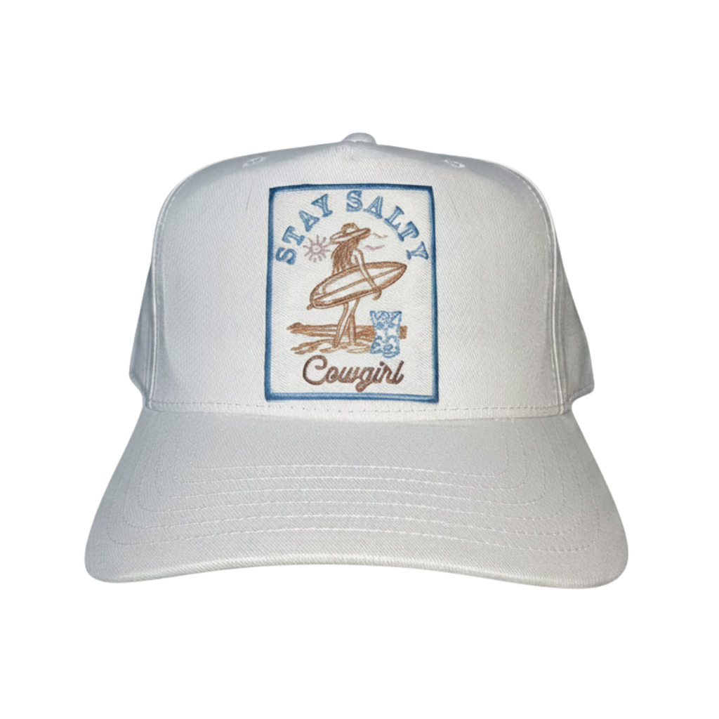 Stay Salty Cowgirl Embroidered Patch Hat