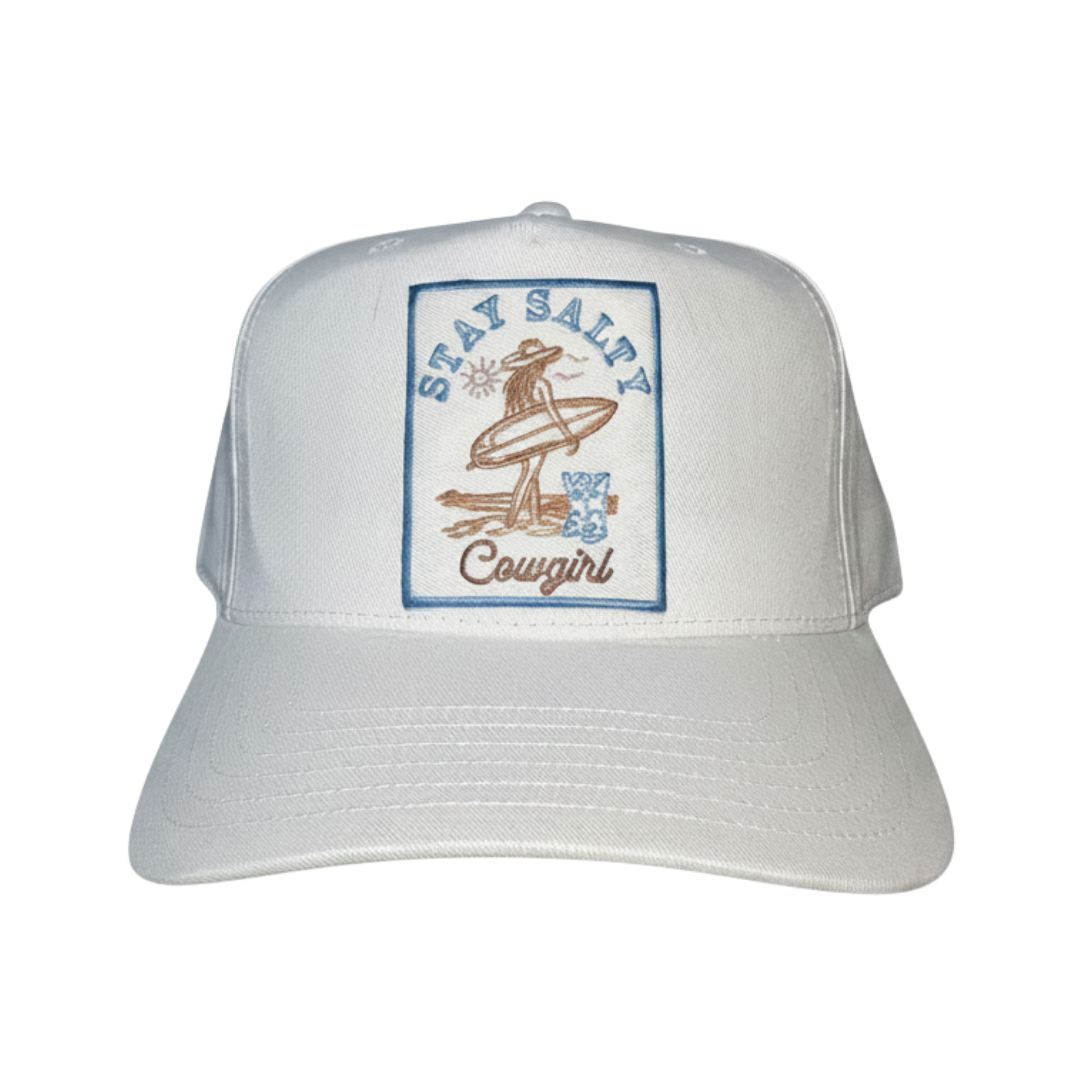 Stay Salty Cowgirl Embroidered Patch Hat
