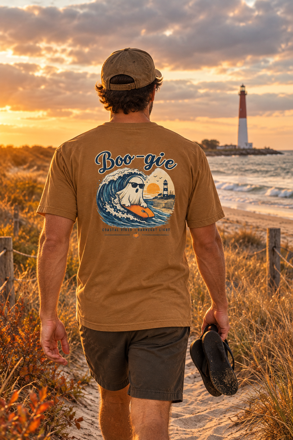 Boogie Board Ghost Coastal Halloween T-Shirt
