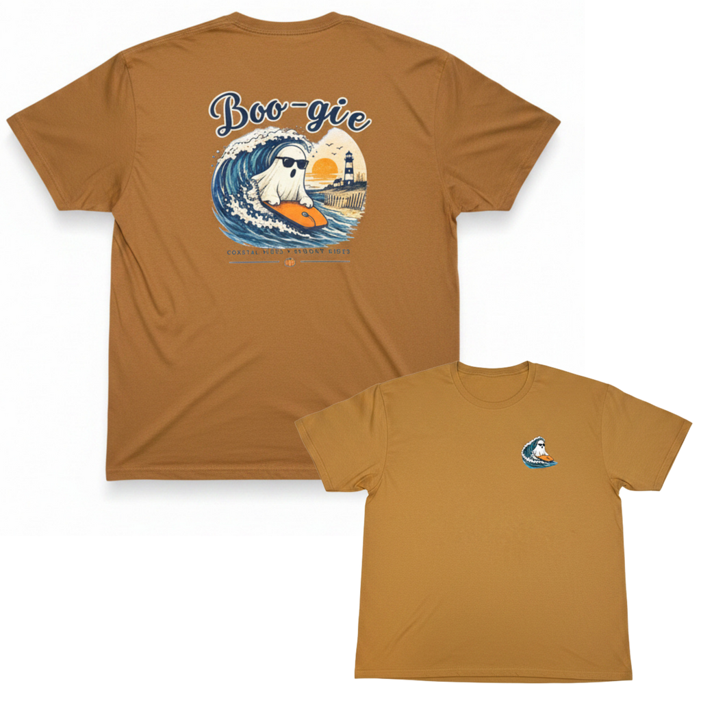 Boogie Board Ghost Coastal Halloween T-Shirt