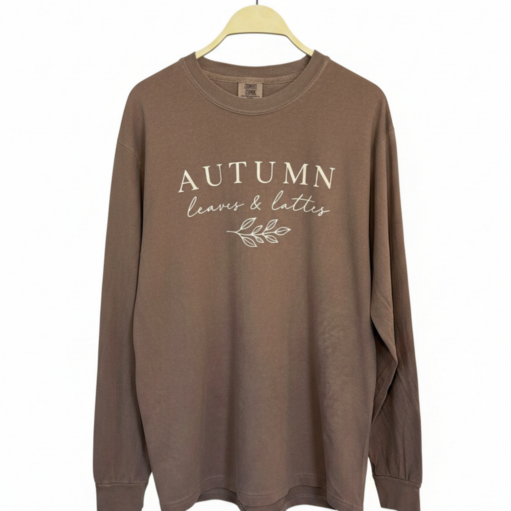 Autumn Leaves and Lattes | Comfort Comfort Colors Long Sleeve T-Shirt
