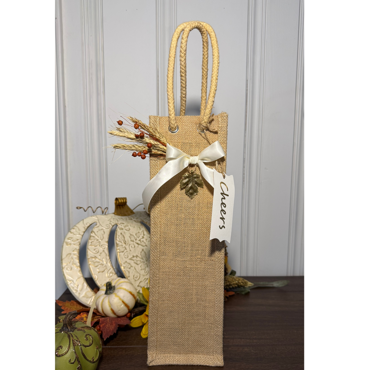 Decorative Jute Wine Gift Bag with Rope Handles | Choose Your Style