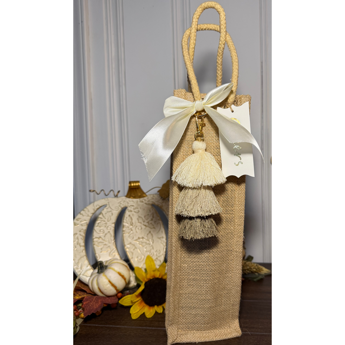 Decorative Jute Wine Gift Bag with Rope Handles | Choose Your Style