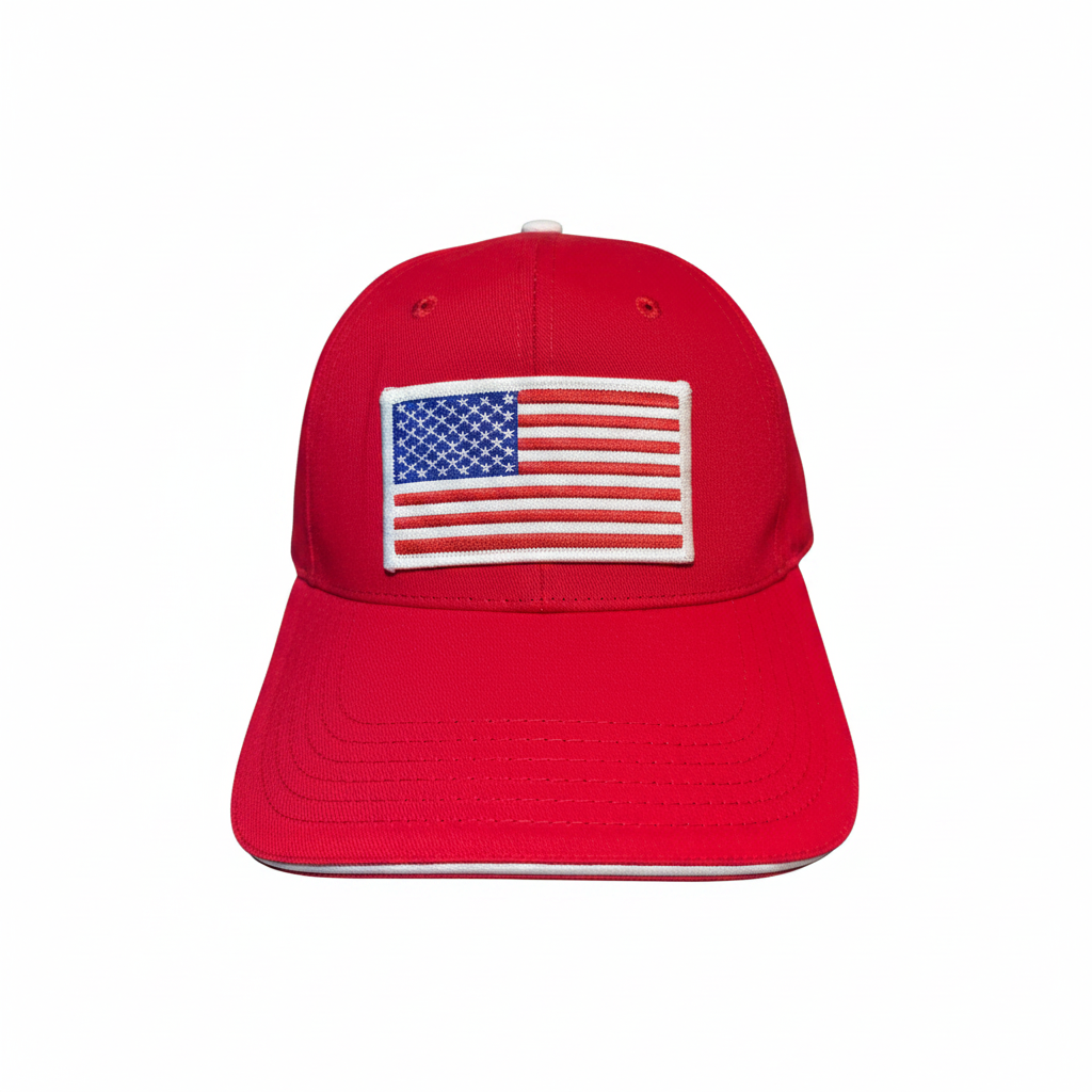 Classic American Flag Embroidered Patch Brushed Cotton Twill Hat