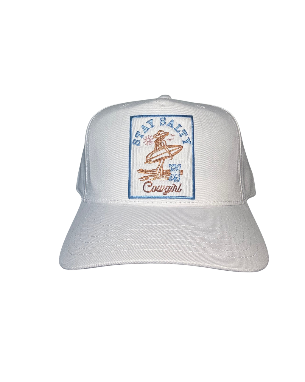 Stay Salty Cowgirl Embroidered Patch Hat