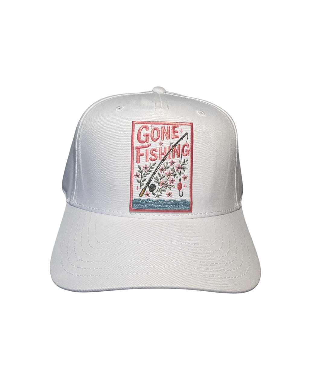 Gone Fishing Floral Patch Hat for Girls Who Fish