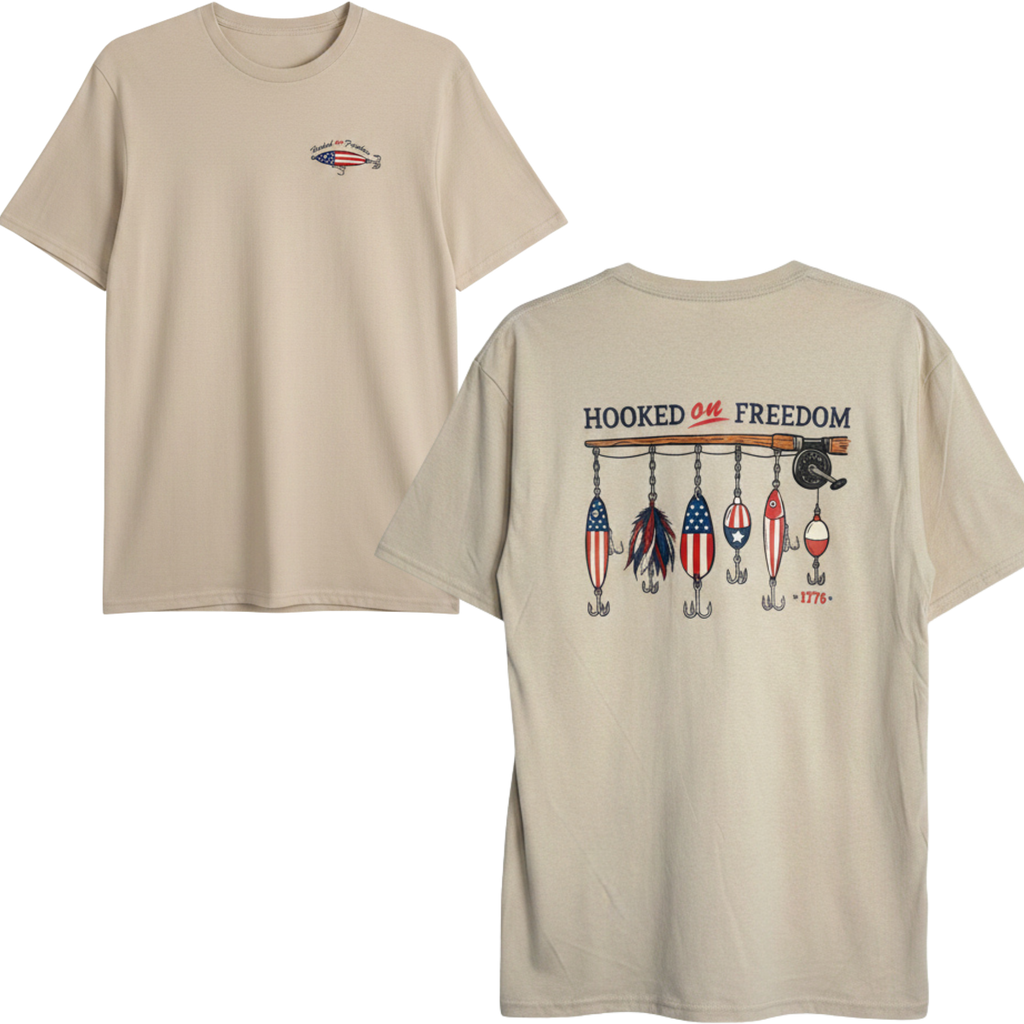 Hooked on Freedom T-Shirt | Patriotic Fishing Shirt