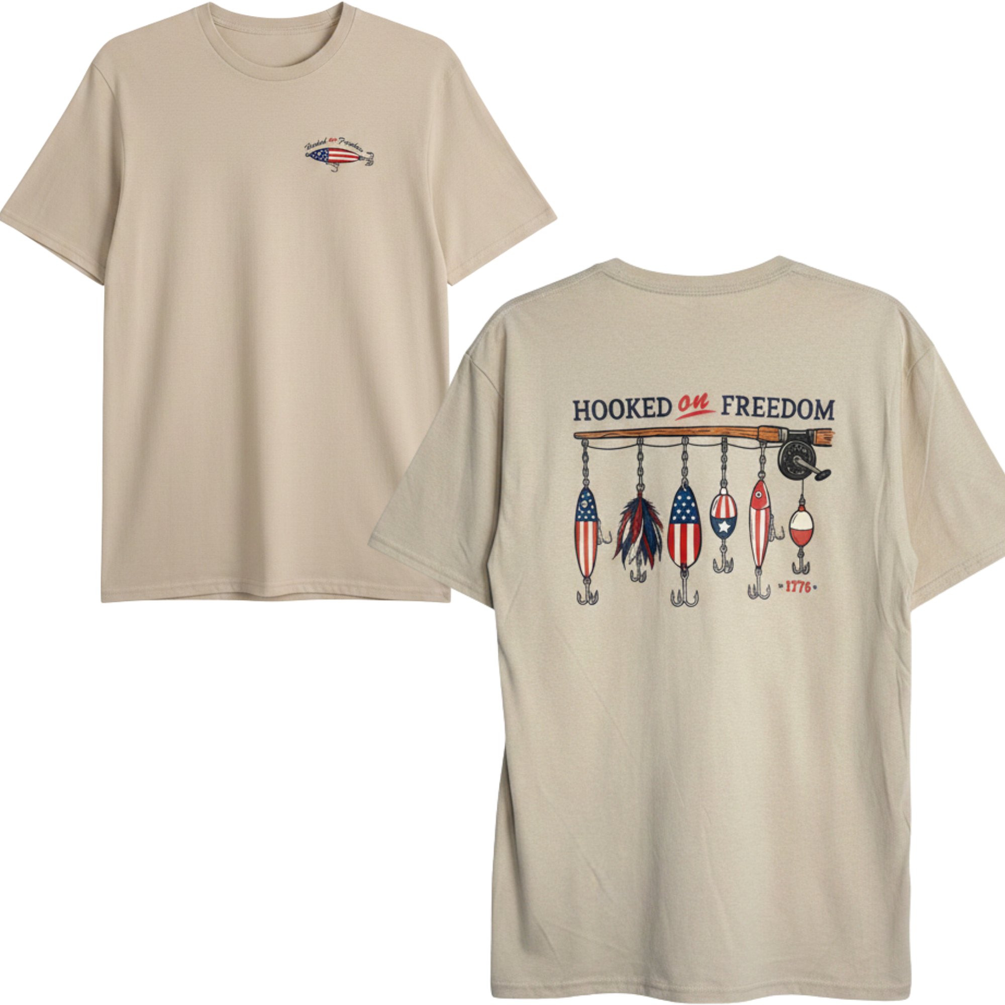 Hooked on Freedom T-Shirt | Patriotic Fishing Shirt