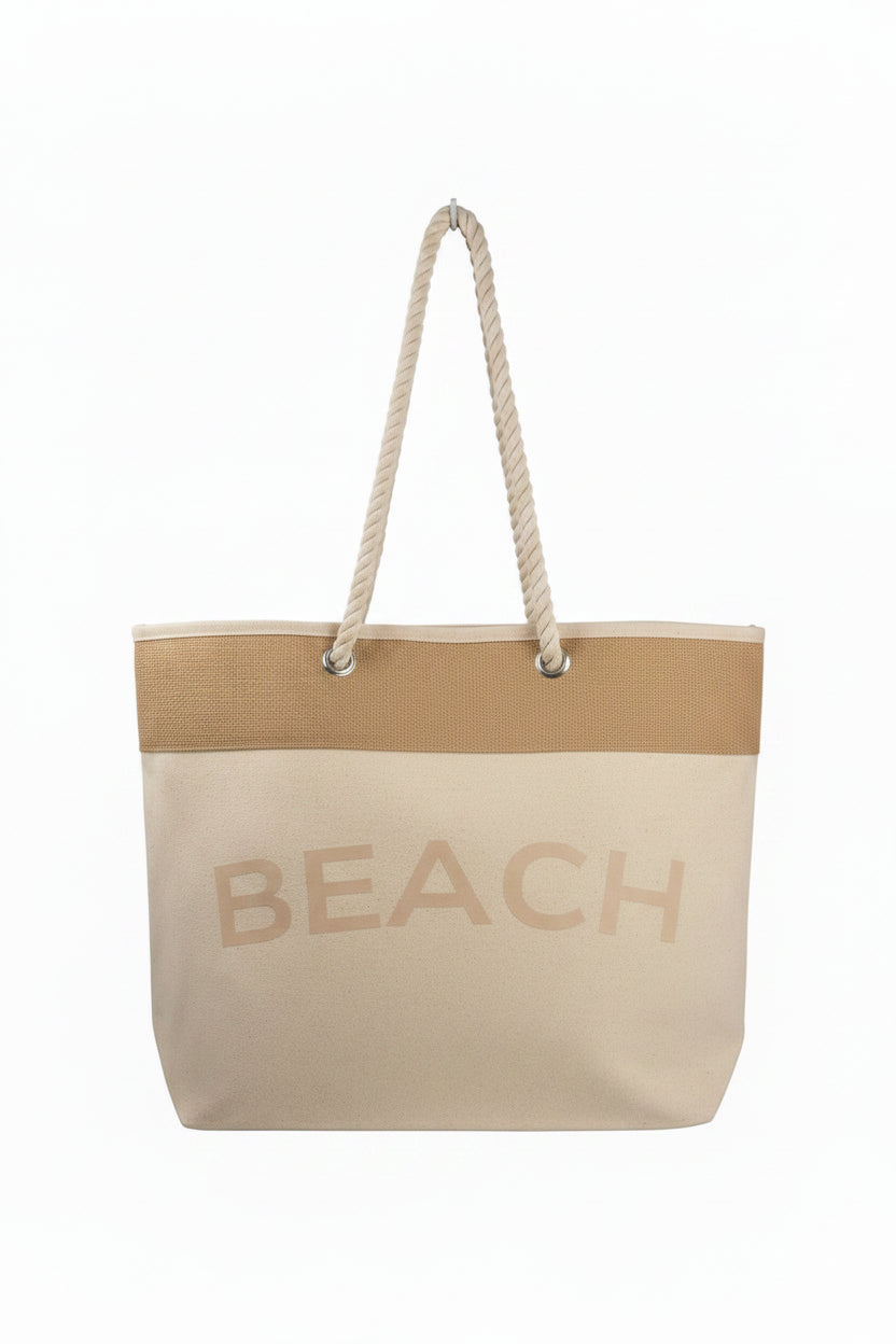 Coastal Beach Lined Beach Bag