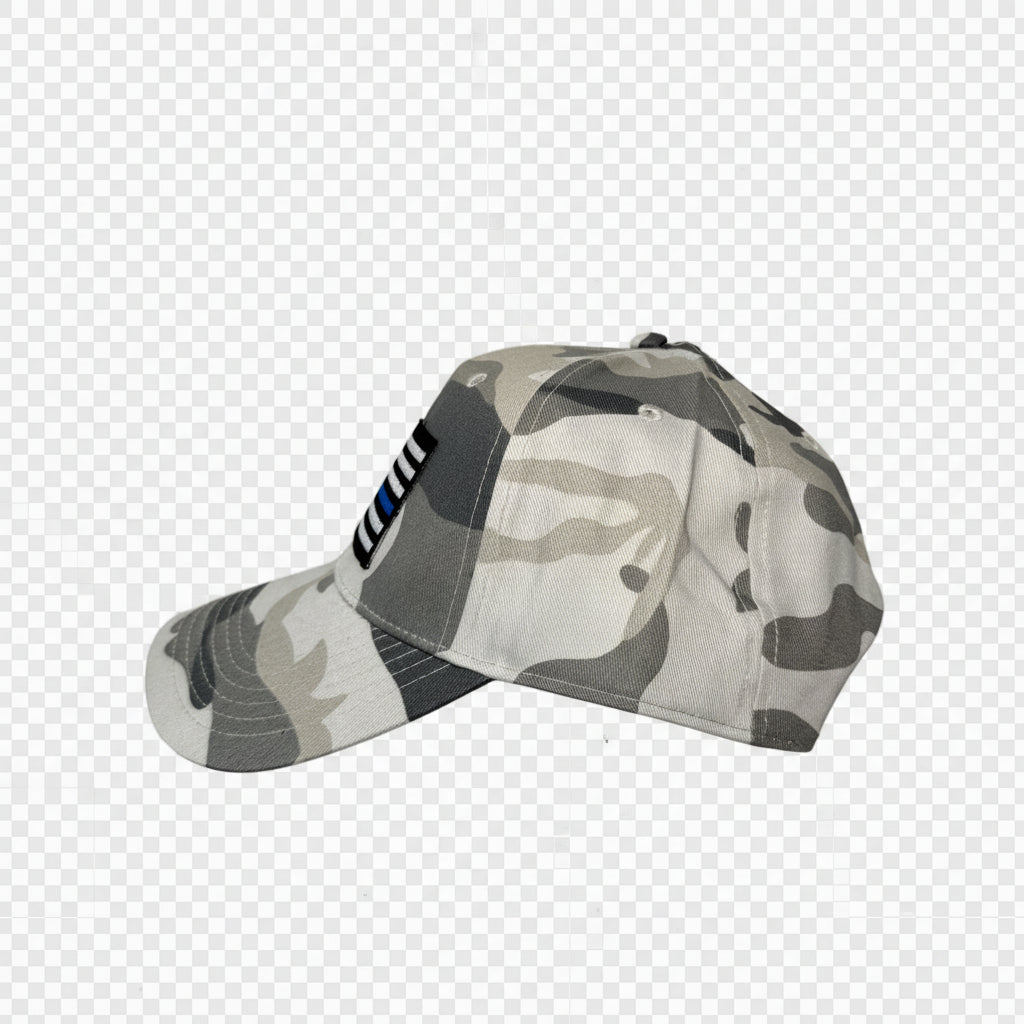 Thin Blue Line Flag Hat | Grey Camo