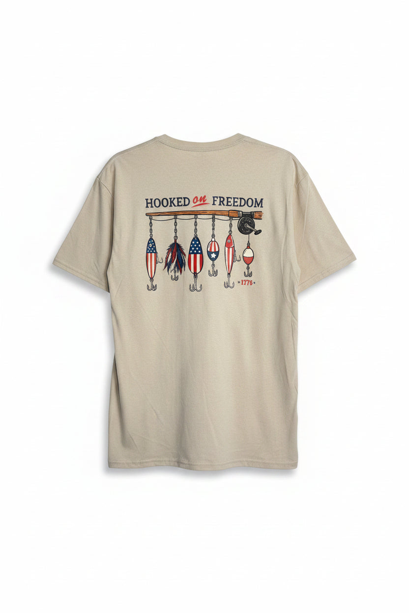 Hooked on Freedom T-Shirt | Patriotic Fishing Shirt