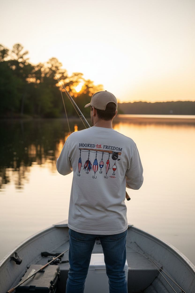 Hooked on Freedom T-Shirt | Patriotic Fishing Shirt