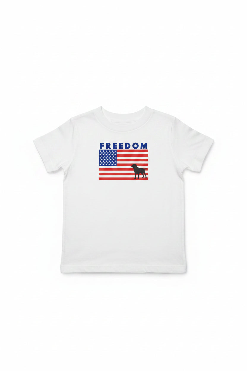 Freedom Toddler T-Shirt | American Flag Dog Shirt