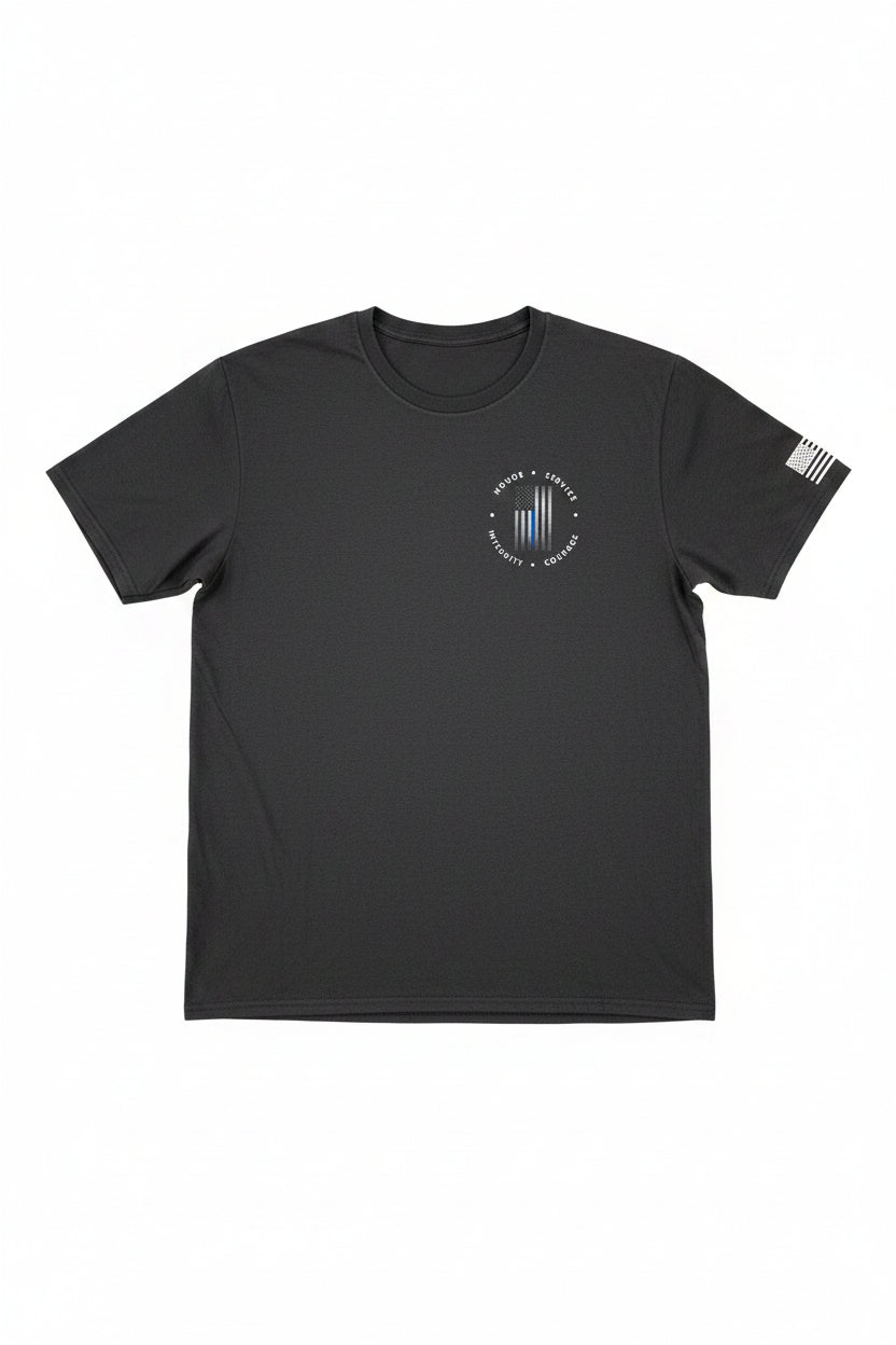 Thin Blue Line Honor Service Integrity and Courage T-Shirt